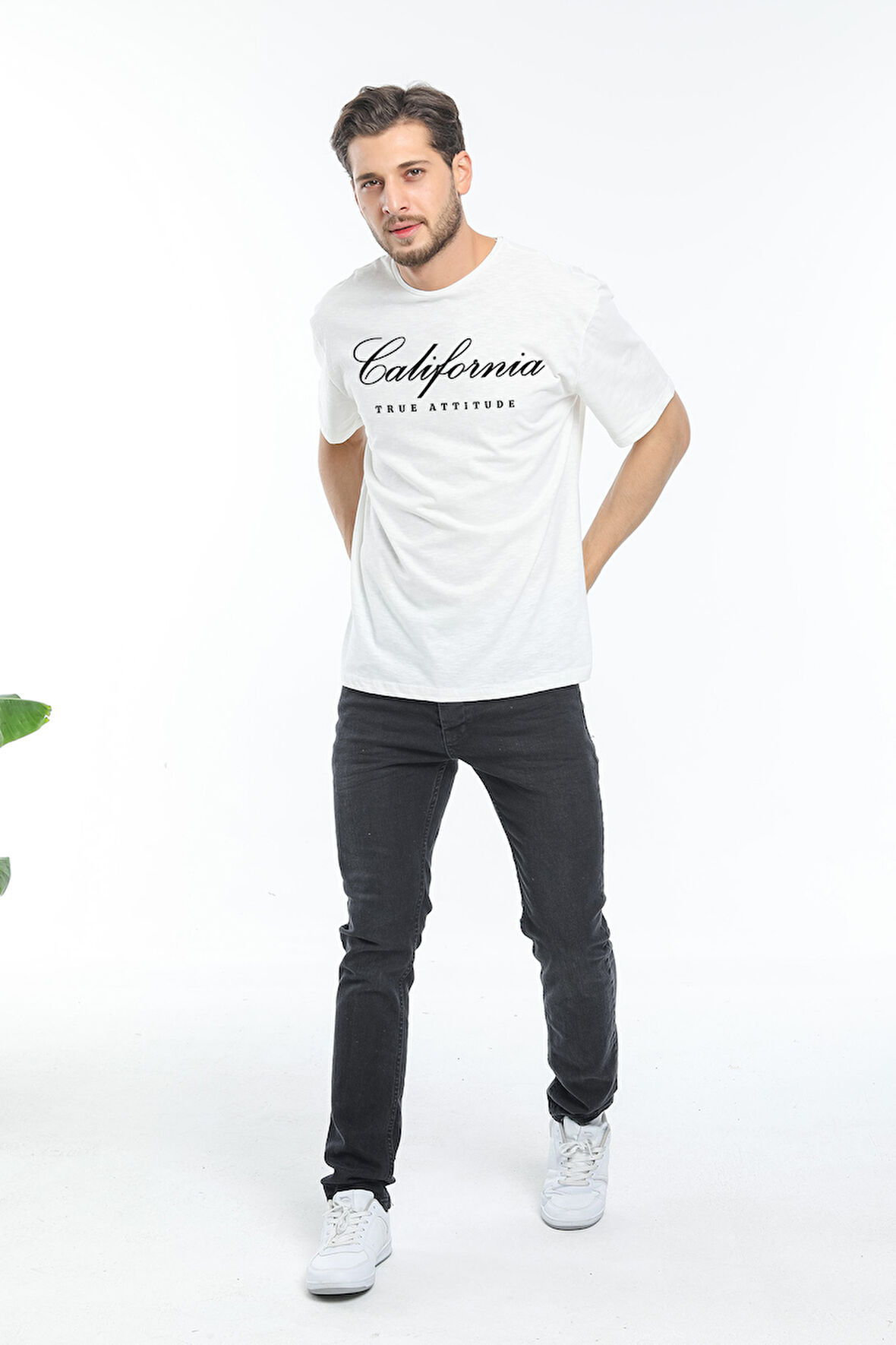 Süperlife Erkek Bisiklet Yaka El Yazılı Brooklyn Baskılı Tshirt SPR25TS32