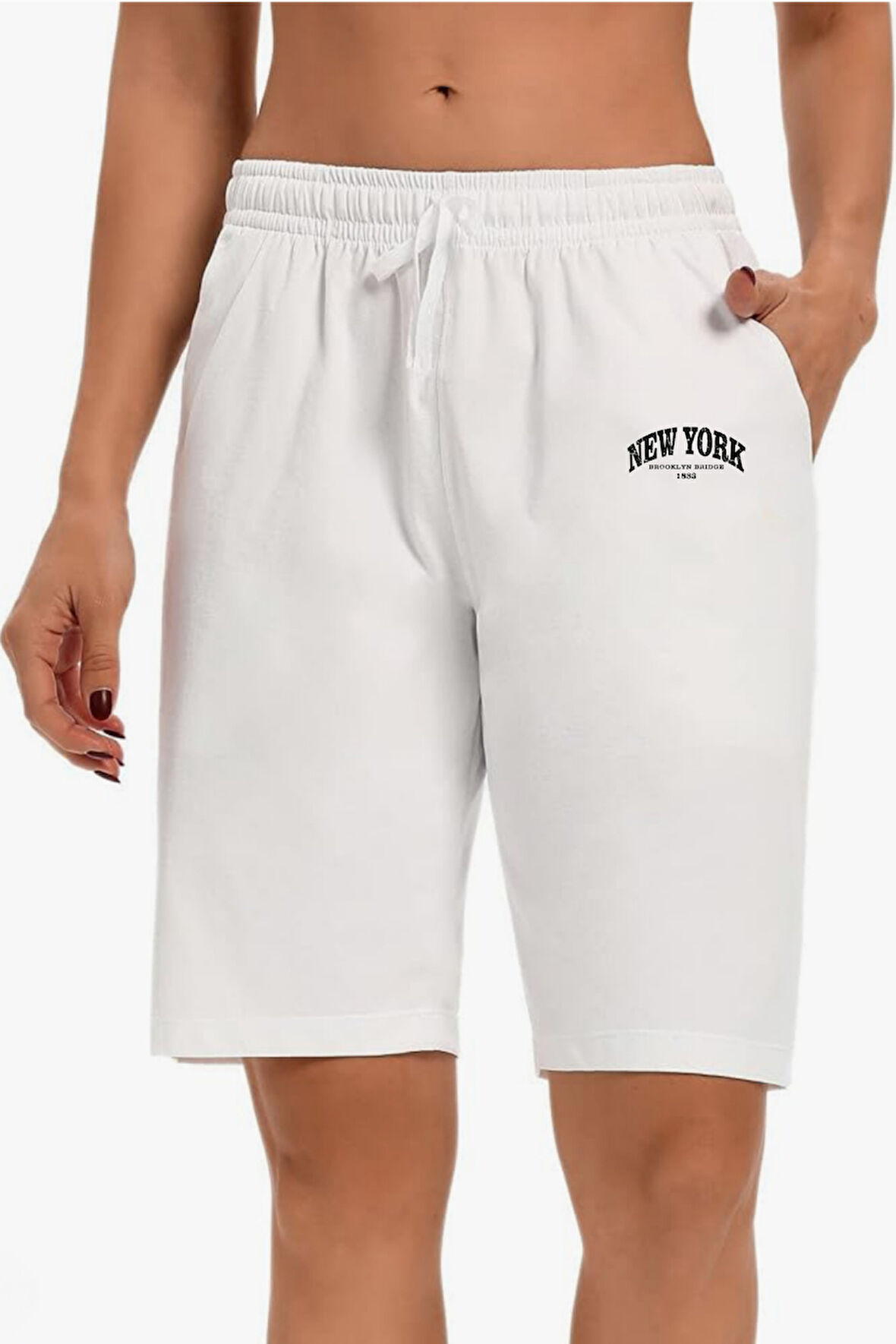 Kadın New York Baskılı Standart &Regular Kalıp Şort SPR25SRK085