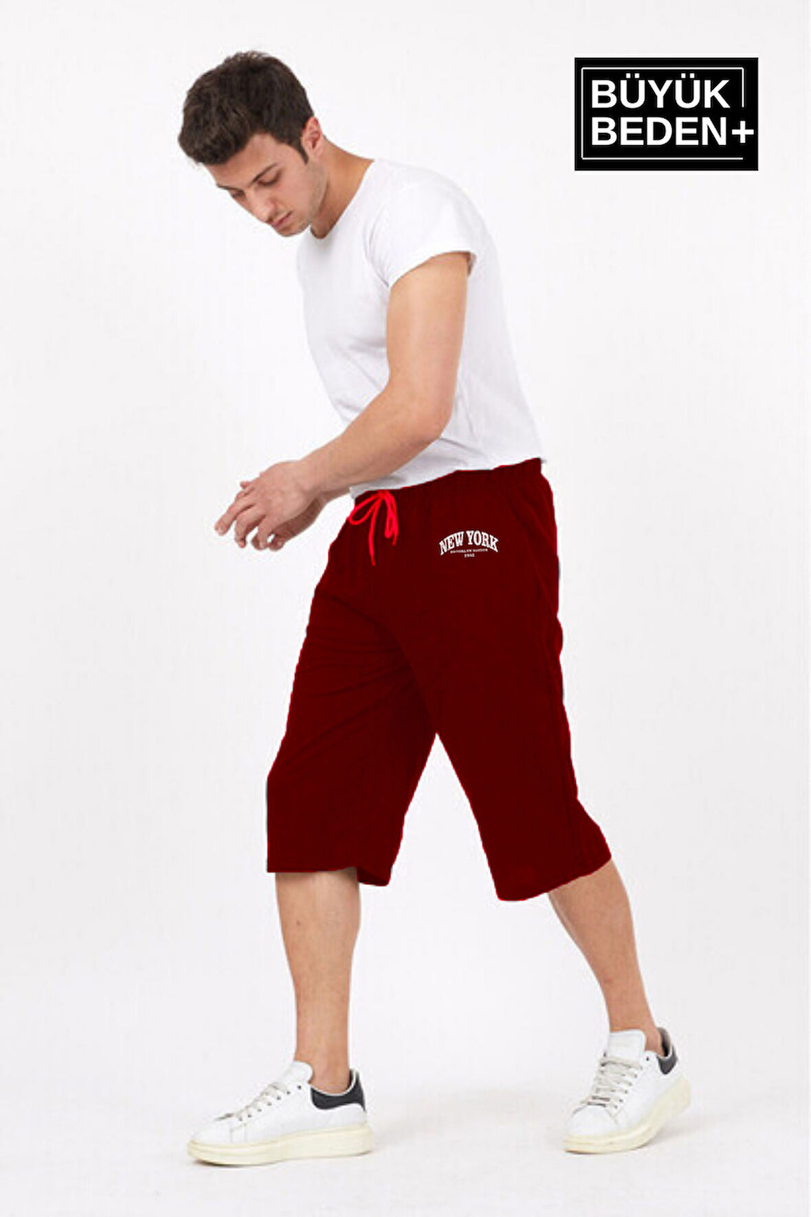 Süperlife Erkek Büyük Beden New York Baskılı Standart &Regular Kalıp Şort SPR25BSR087