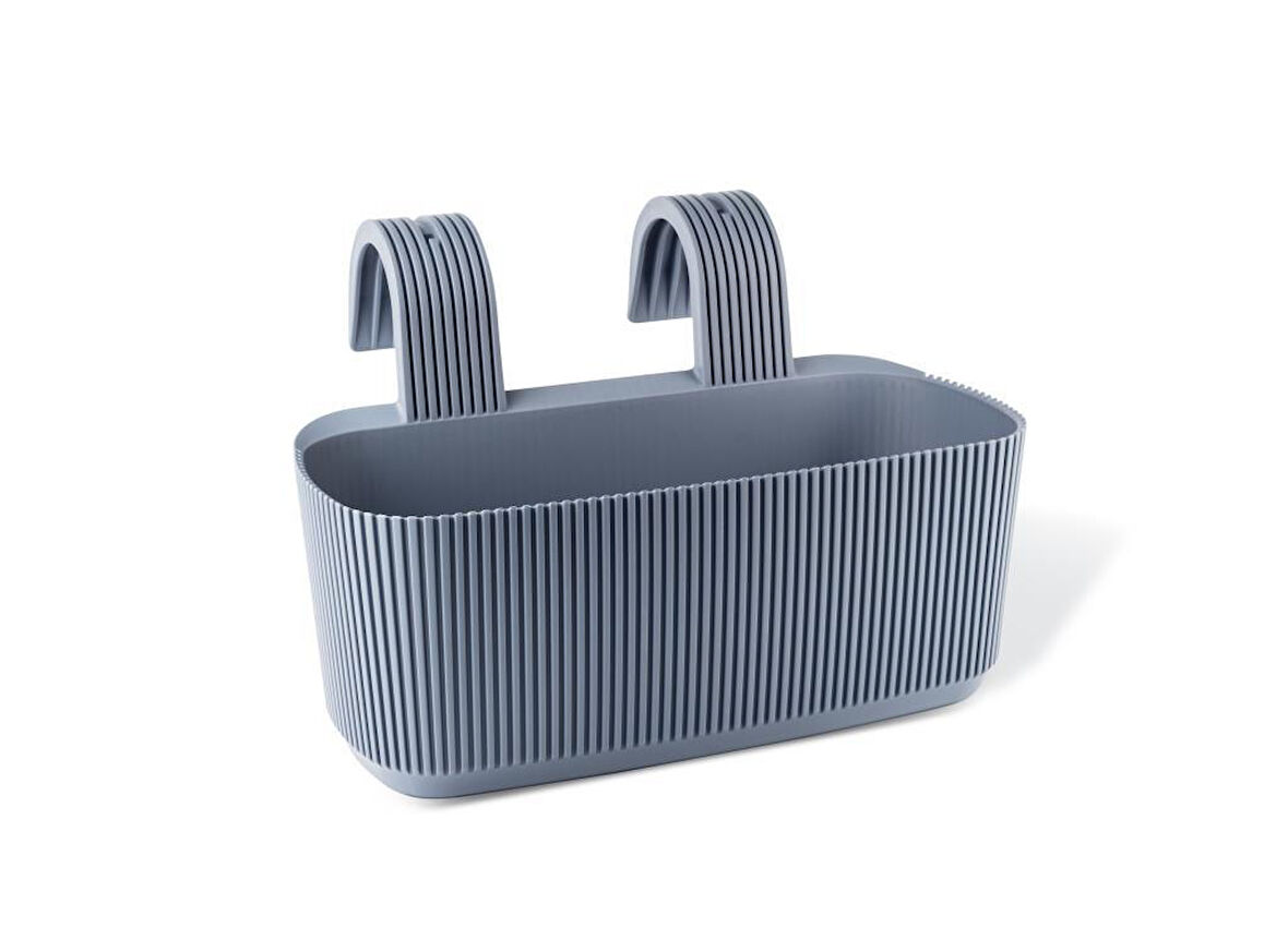 Omnipazar KRS-249 Dekoratif Plastik Pera Askılı Balkon Saksı 3.2 Litre
