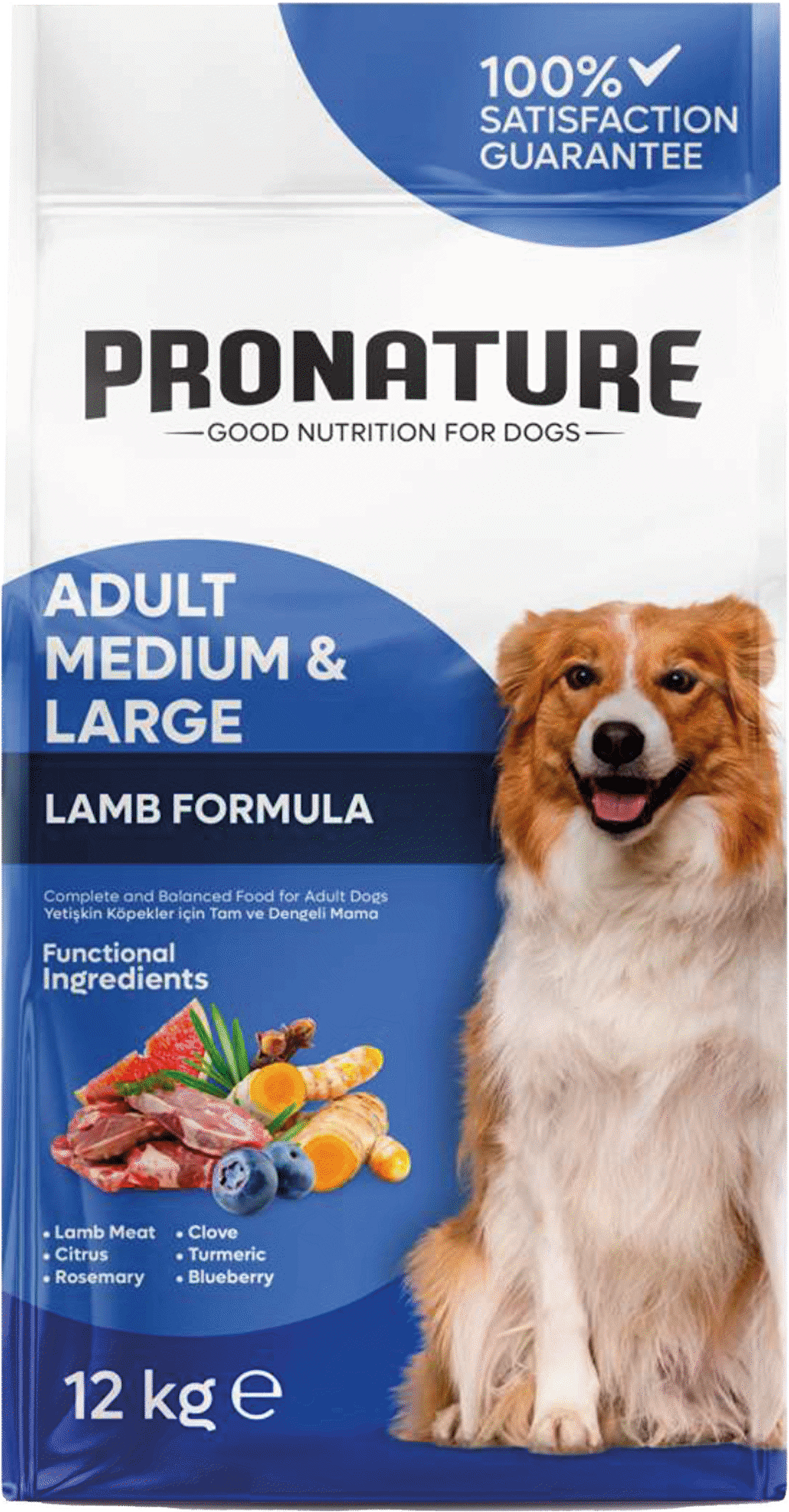 Pronature Kuzulu ve Pirinçli Yetişkin Köpek Maması 12kg