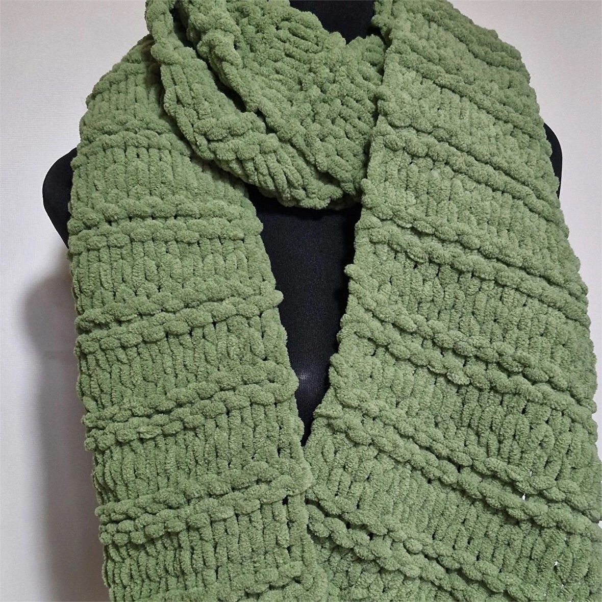 Yumuşacık Örgü Atkı, Puffy , El Örgüsü Şık Atkı, Tasarım, Moli Tasarım