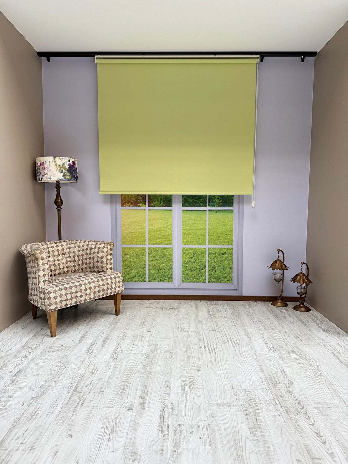 Donatti Stor Perde İthal Mat Polyester Çimen Yeşili P1140