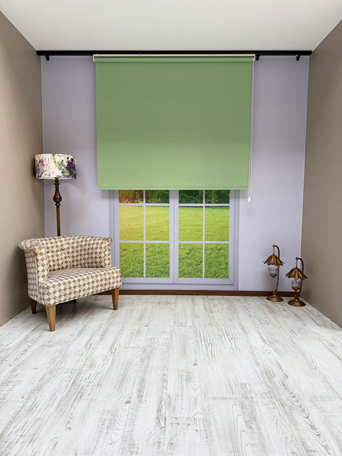 Donatti Stor Perde İthal Mat Polyester Yeşil P1570