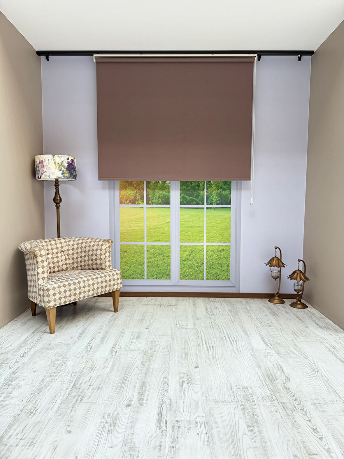 Donatti Stor Perde İthal Mat Polyester Koyu Kahve P1620