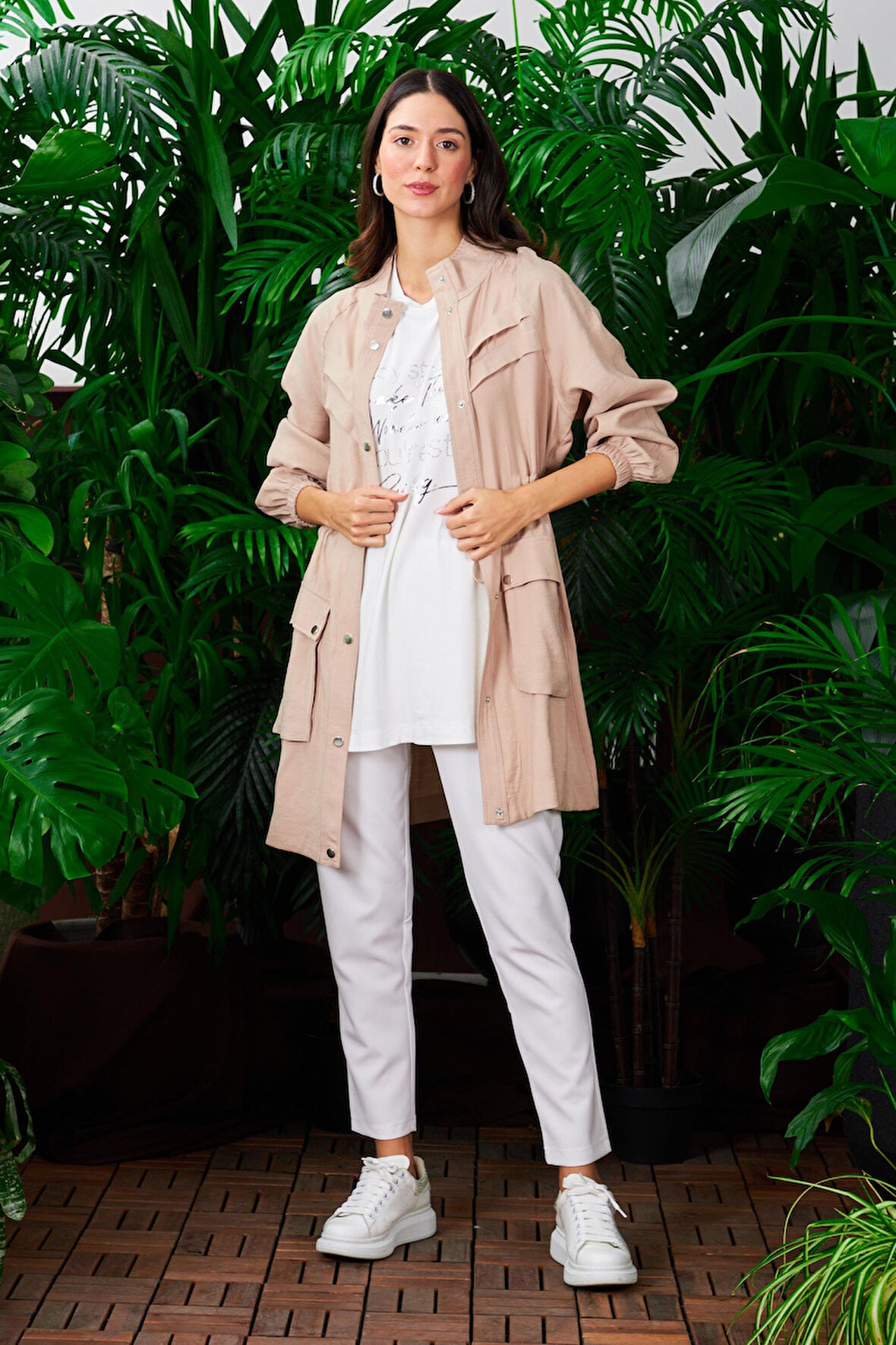 MM25.0237 MOODBASİC ÇITÇITLI ASTARSIZ TRENCH