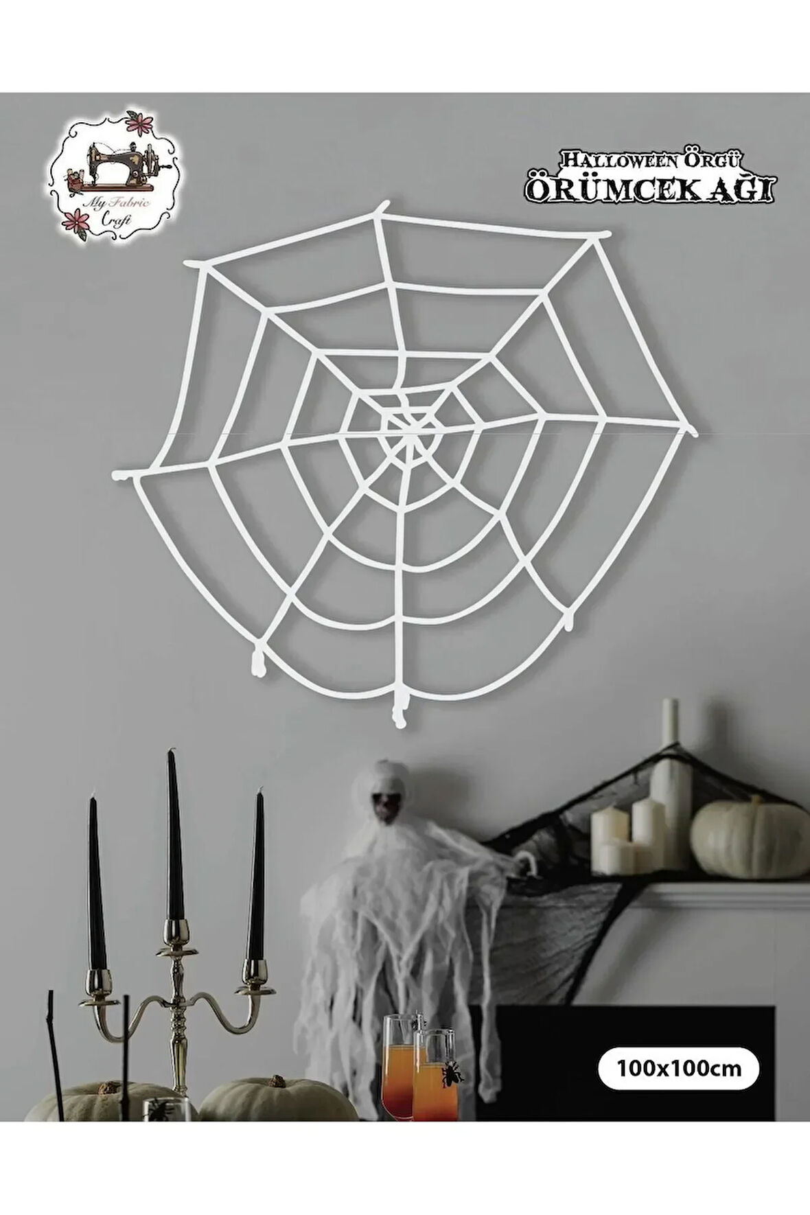HALLOWEEN BLOODY TEMALI BEYAZ ÖRÜMCEK AĞI