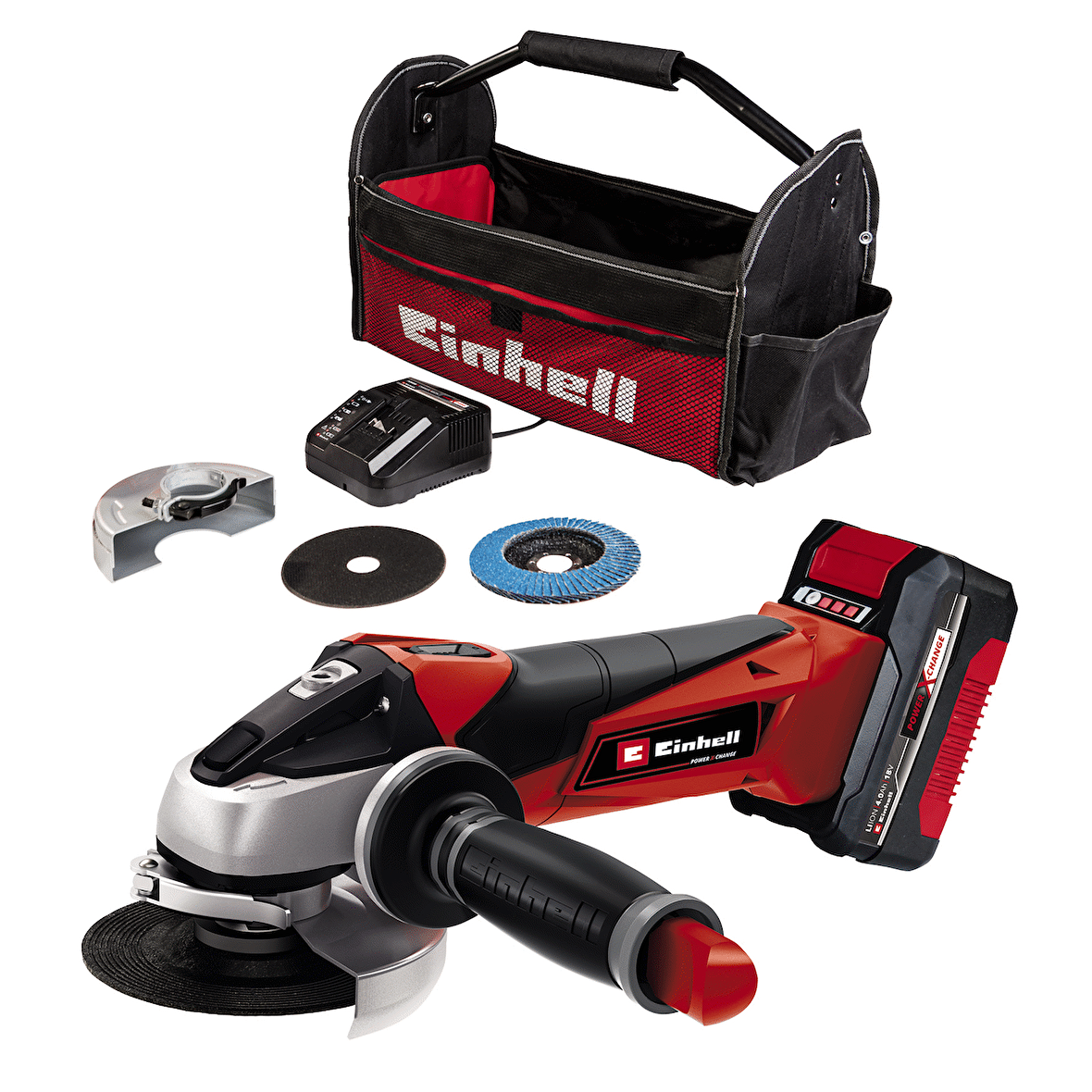 Einhell TE-AG 18/115 Li Kit (1x4,0 Ah), Akülü Avuç Taşlama 