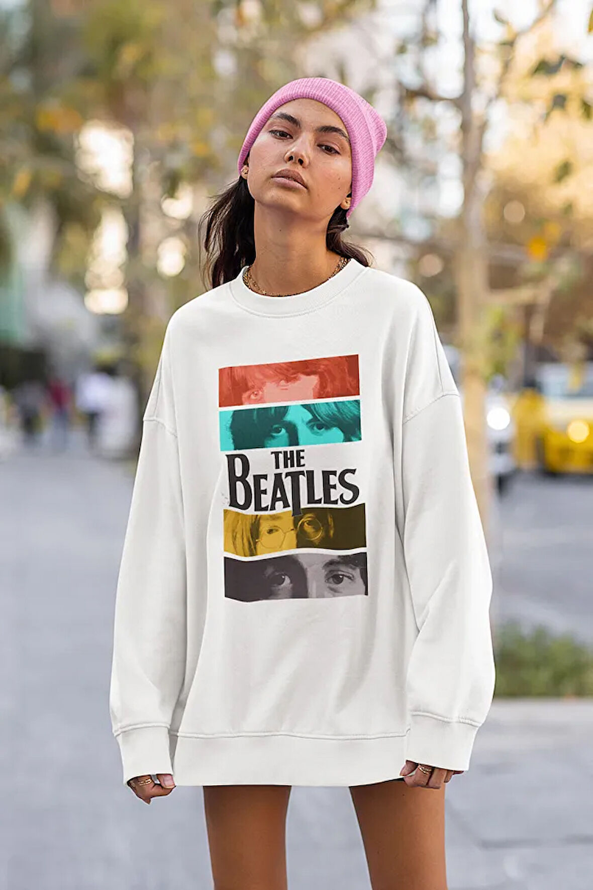 The Beatles Müzik Grubu Baskılı Unisex Oversize Sweatshirt