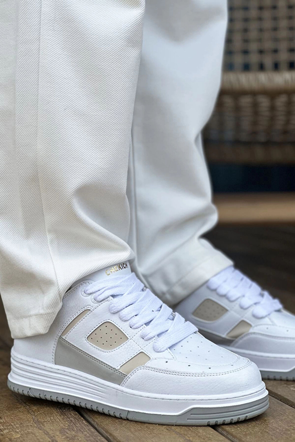 Ch2410 Cbt Avax Erkek Beyaz / Bej Erkek Spor Ayakkabı