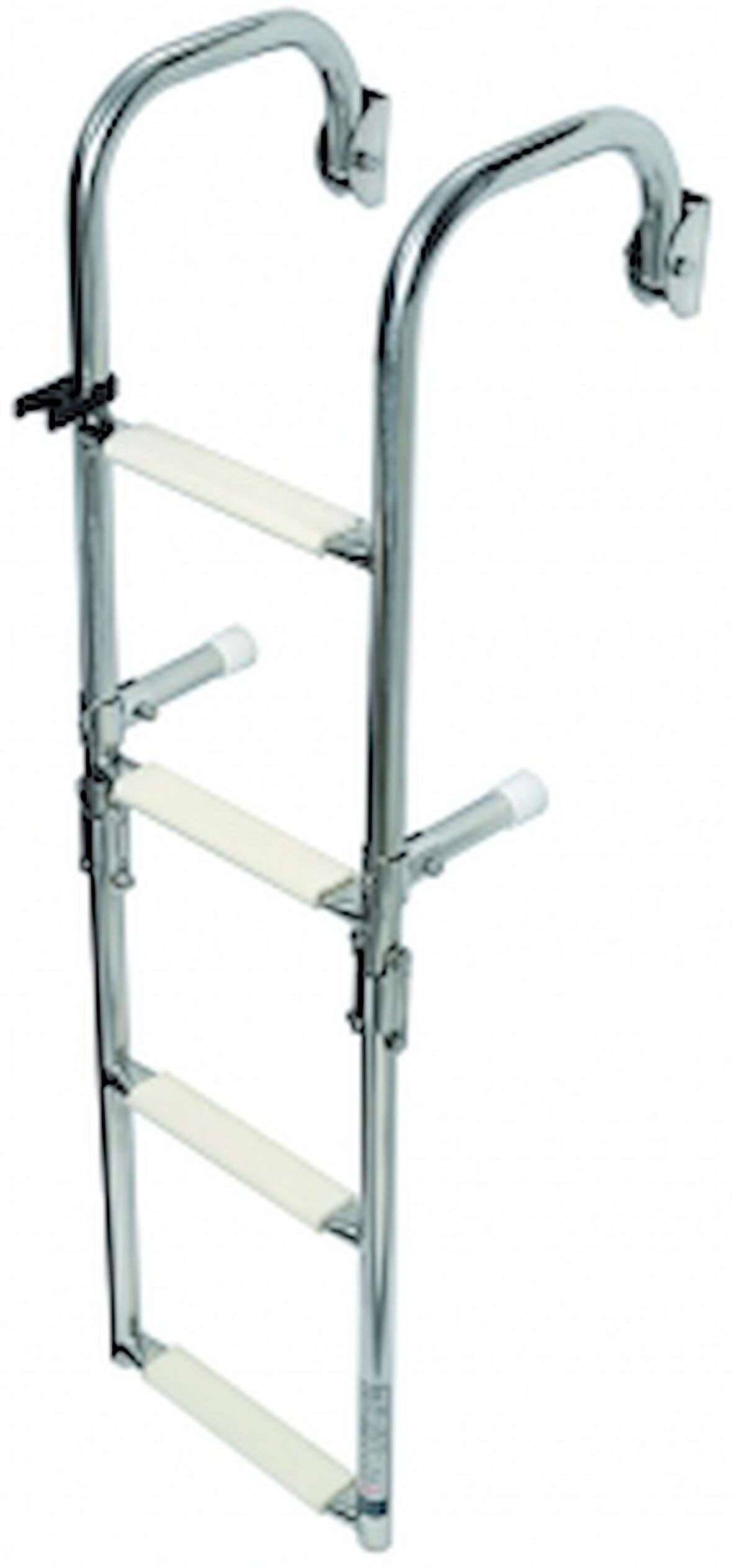 Merdiven, paslanmaz çelik. Katlanır. En 28 cm 4 Basamak