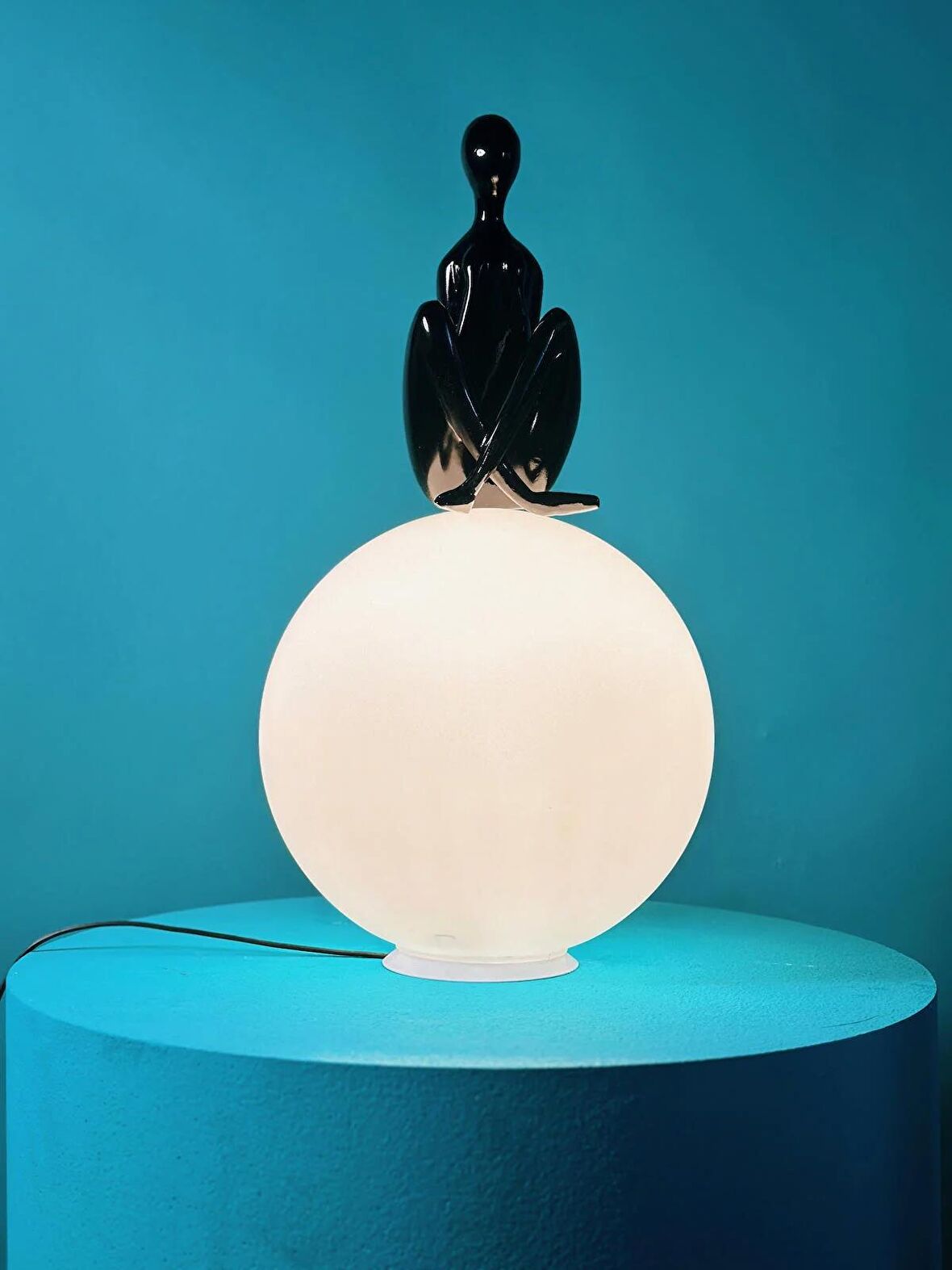 Black Handmade Thinker Aydınlatma Decoratif Abajur Işıklandırma Aksesuarı