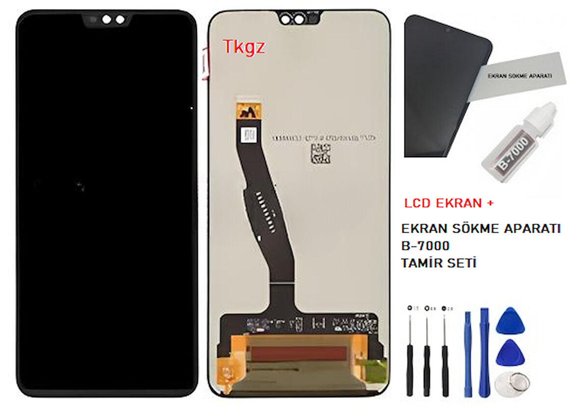Tkgz - Honor 8X Lcd Ekran Dokunmatik -A- Kalite + B-7000 + TAMİR SETİ