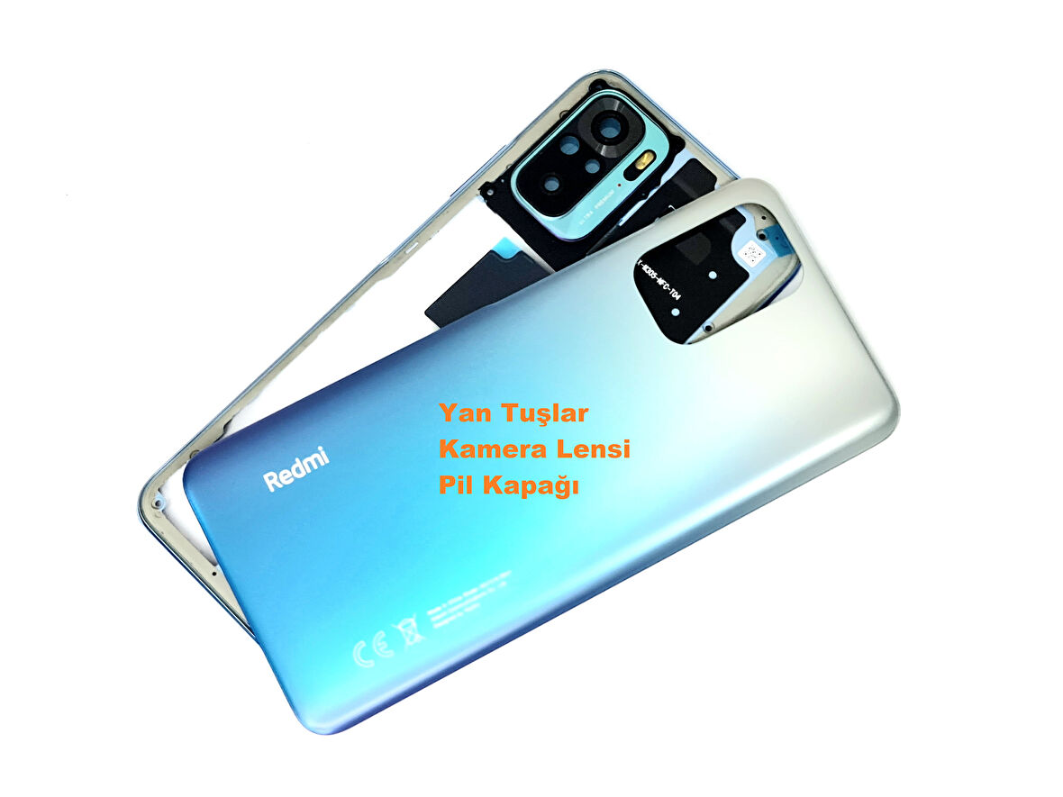 Tkgz Xiaomi Redmi NOTE 10 (4G) KASA Arka Pil Batarya Kapağı MAVİ