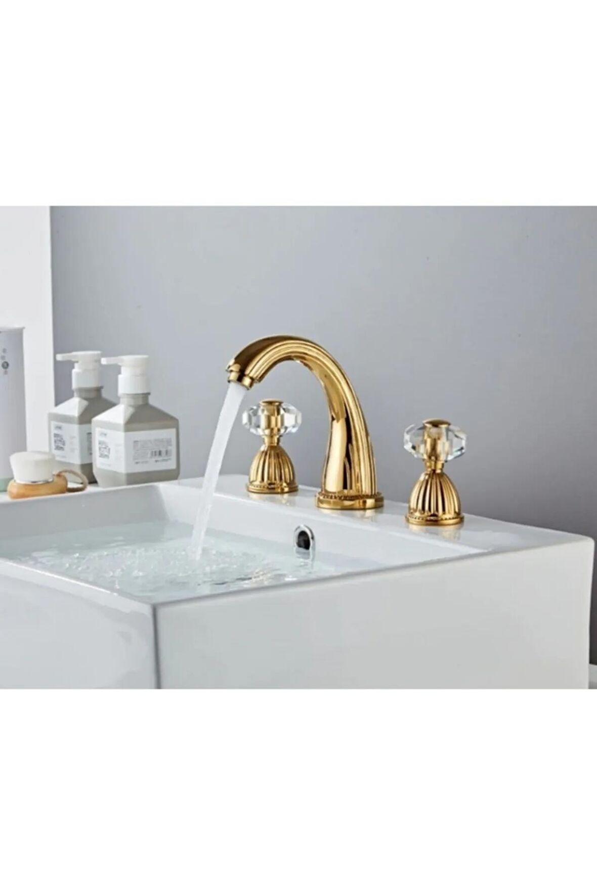 Banyo Lavabo Bataryası Ankastre Altın Dore 3'lü Set Yeni 5 Yıl Garantili