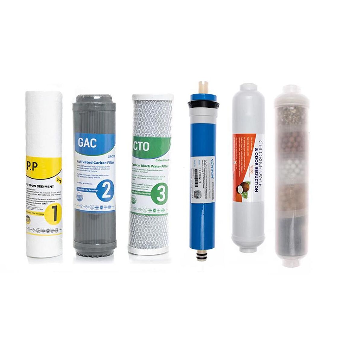 Sulook Su Arıtma Cihazı Açık Kasa Çift Karbonlu 6'lı Filtre Seti 10 Aşamalı Vontron Membranlı