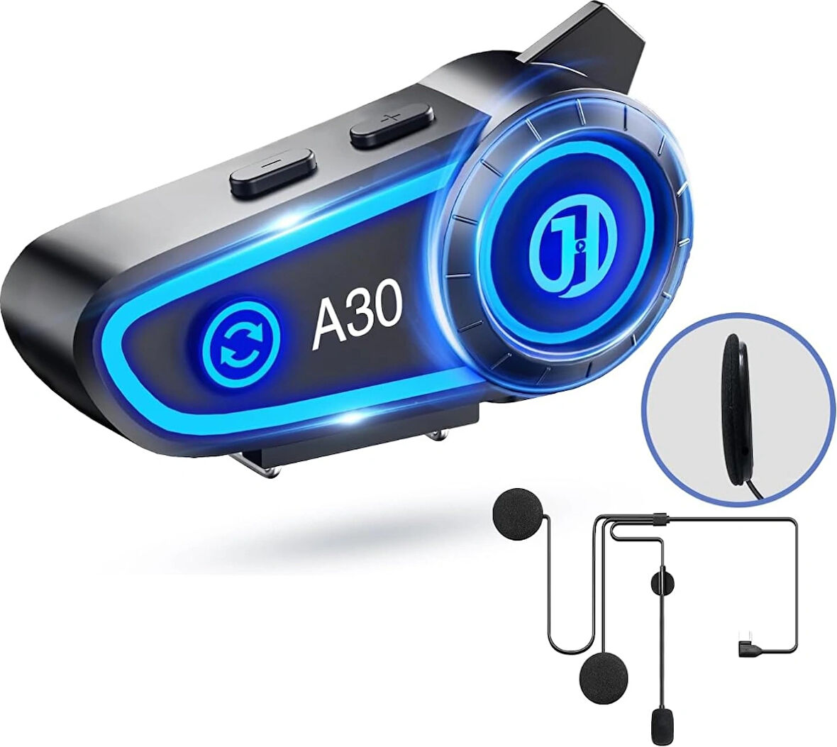 qasul RGB Modlu Bluetooth Motosiklet Kulaklık 5.2 Bluetooth Interkom Kask Kulaklik