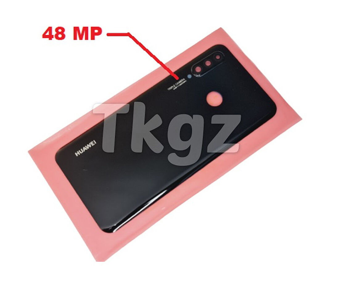 Tkgz Huawei Uyumlu P30 Lite Arka Pil Batarya Kapağı ( Kamera Lensli 48 MP) SİYAH