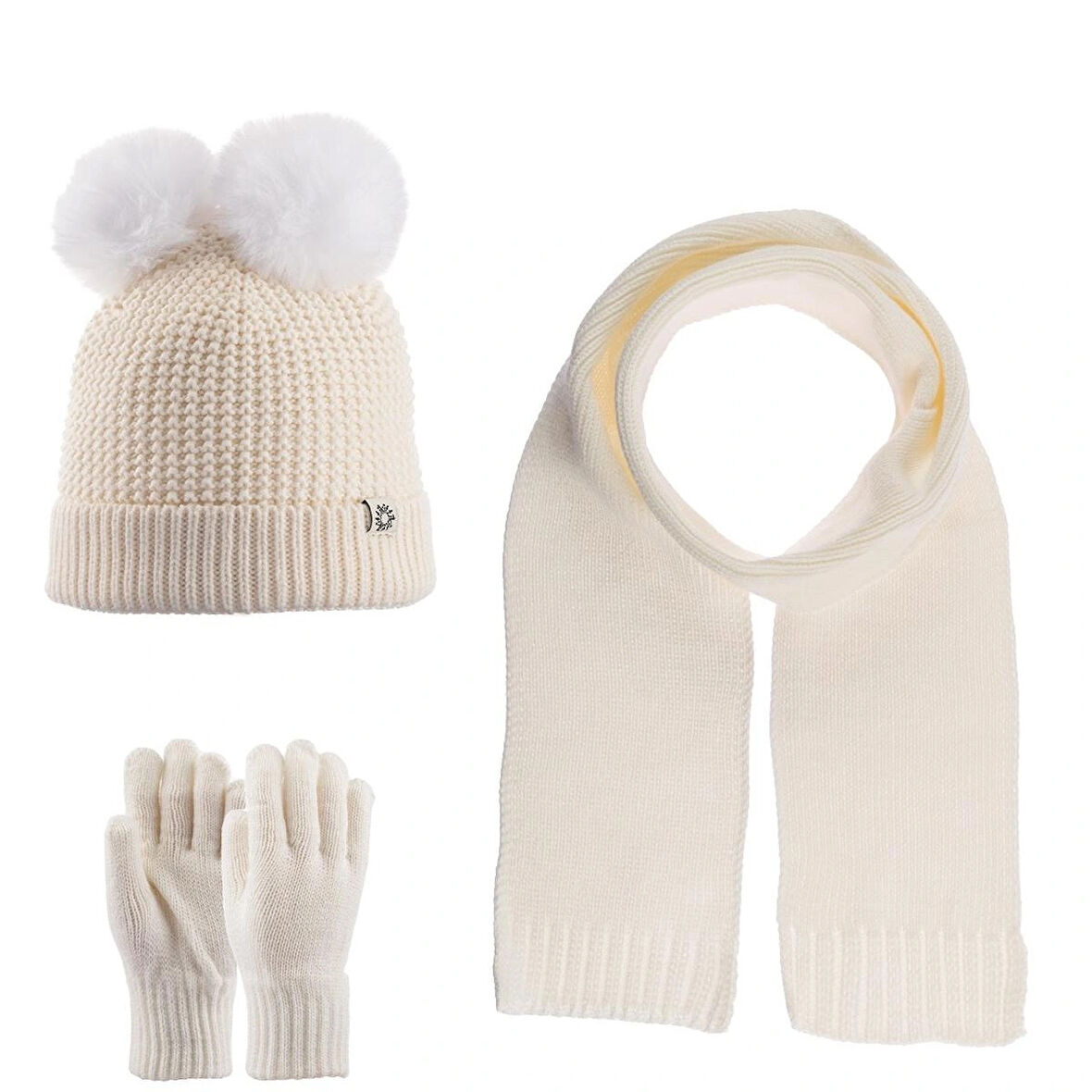 9-15 Yaş Kız Çocuk Atkı Bere Eldiven 3'lü Takım