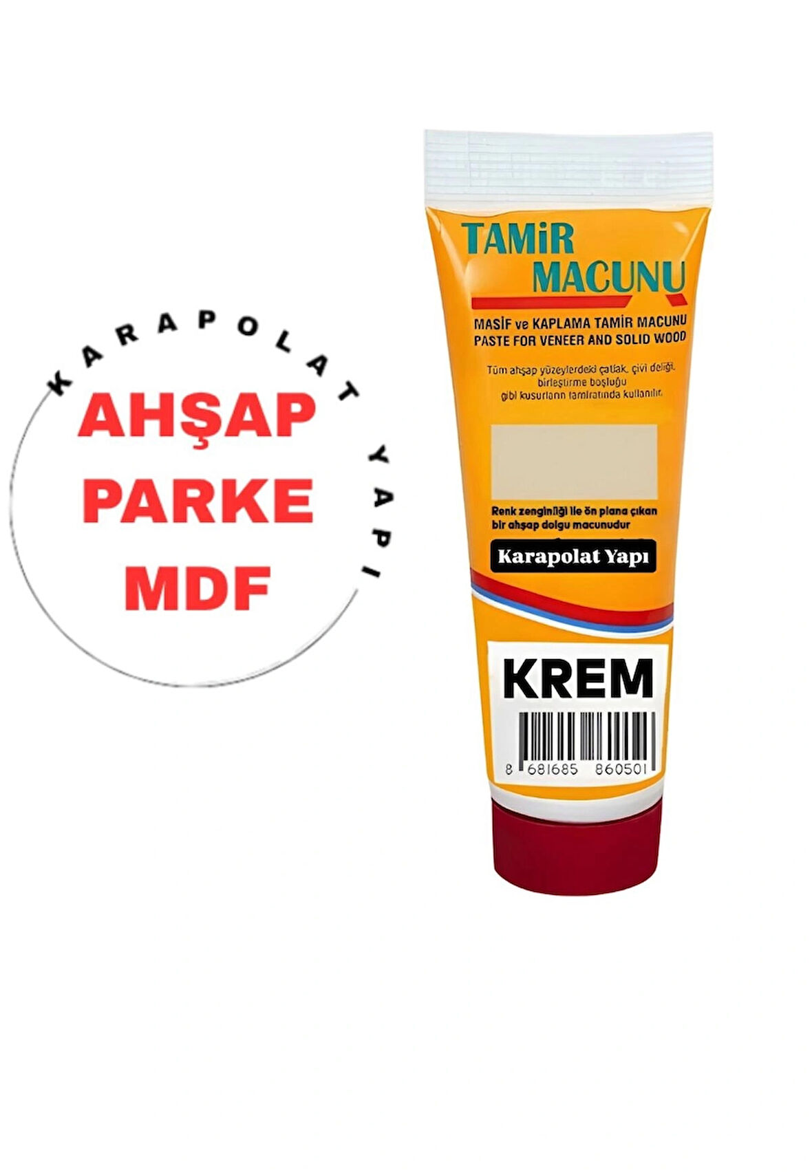 Mobilya Ahşap Parke Tamir Macunu Tüp Macunu Krem