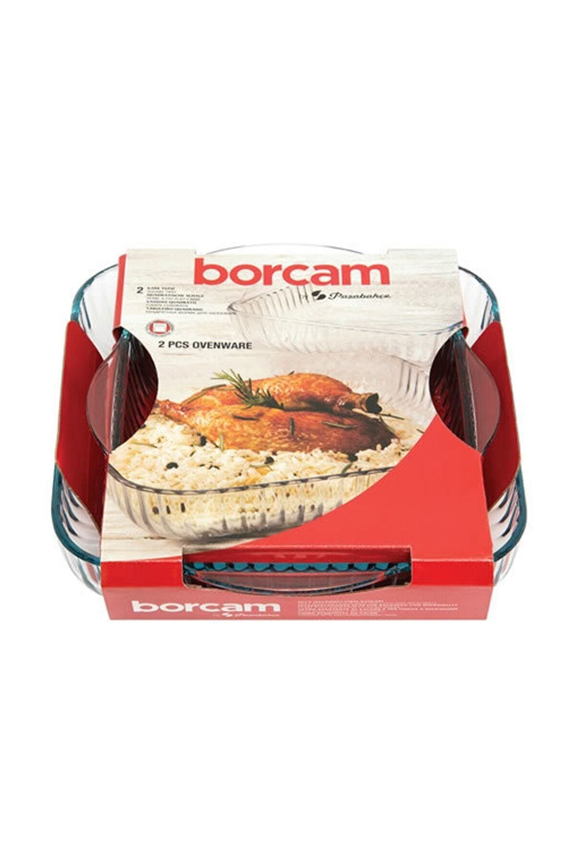 (159166) Borcam Kare Tepsi 2'Li