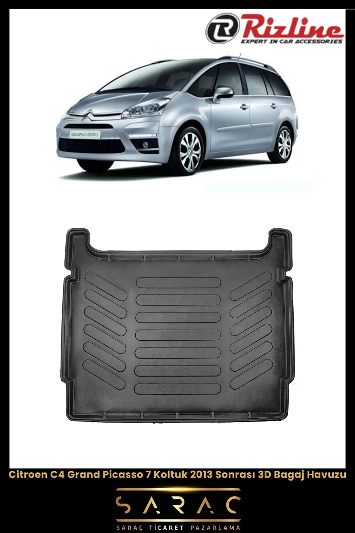 Rizline Citroen C4 Grand Picasso 7 Koltuklu 2010 Model 3D Bagaj Havuzu