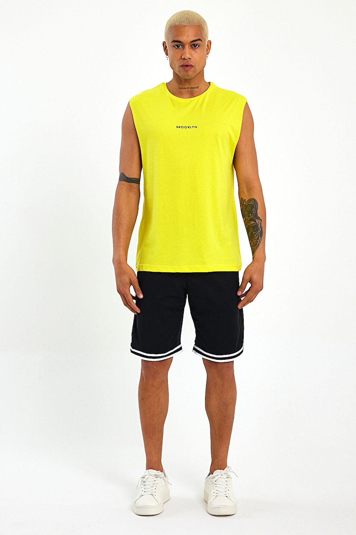 Süperlife Erkek Bisiklet Yaka Regular Fit Brooklyn Baskılı  Tişört SPR22TS122