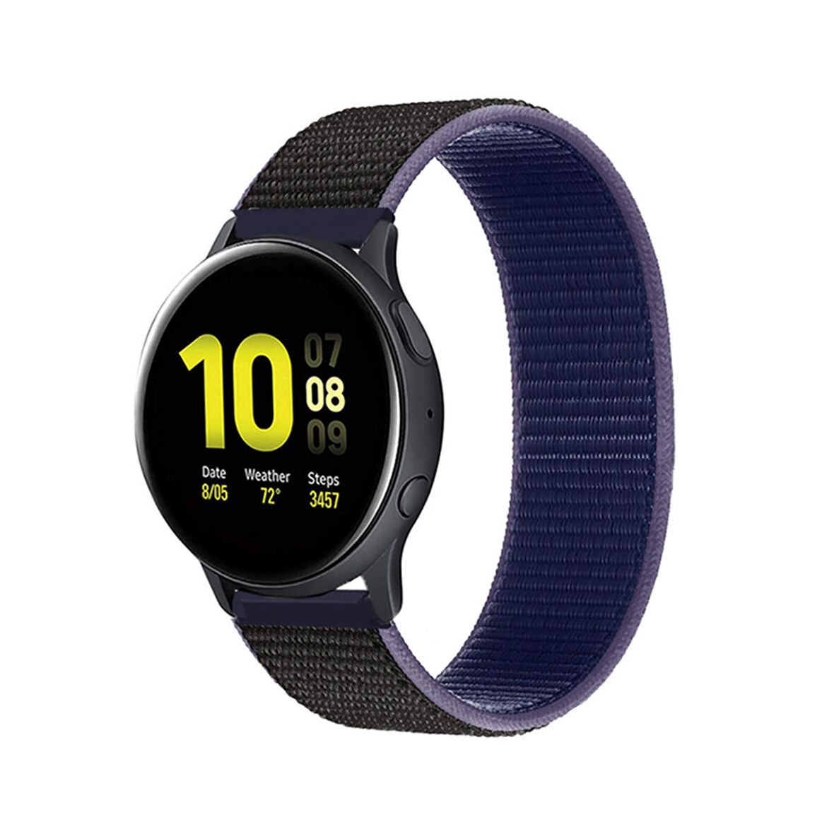 Megafox Samsung Galaxy Watch 5/5 Pro 20mm Uyumlu Hasır Kordon Spor Örgü İşlemeli Yumuşak Kayış