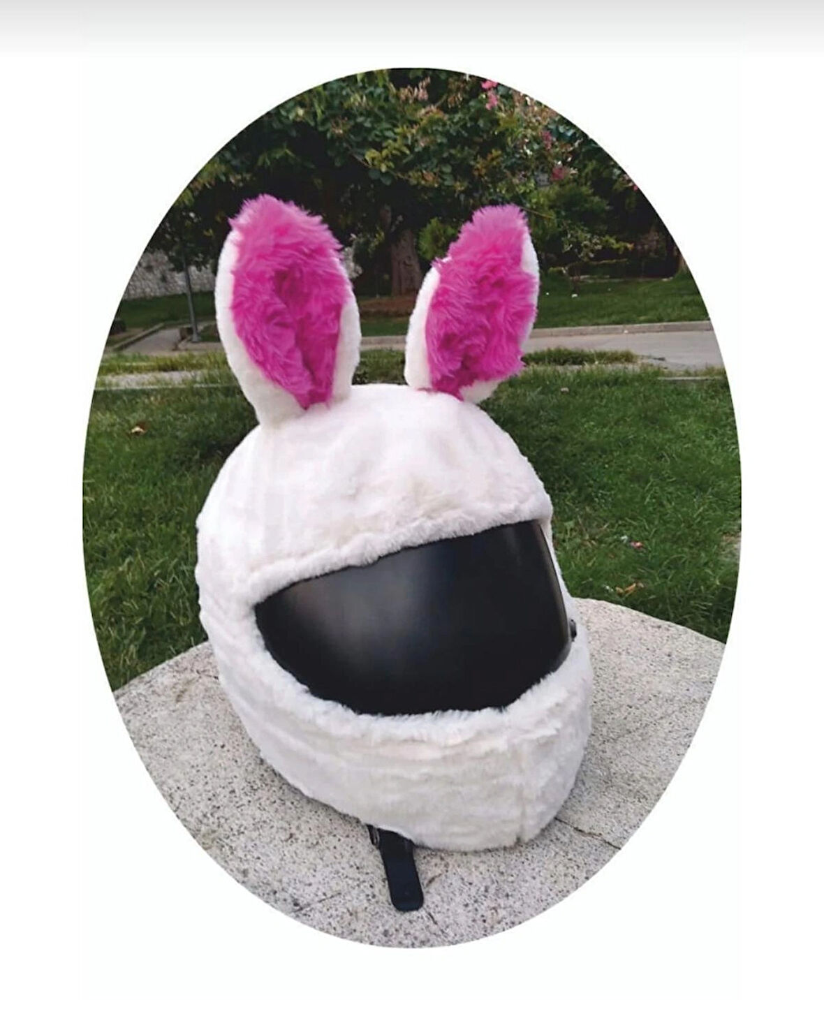 Tavşan Peluş Kask Kılıfı