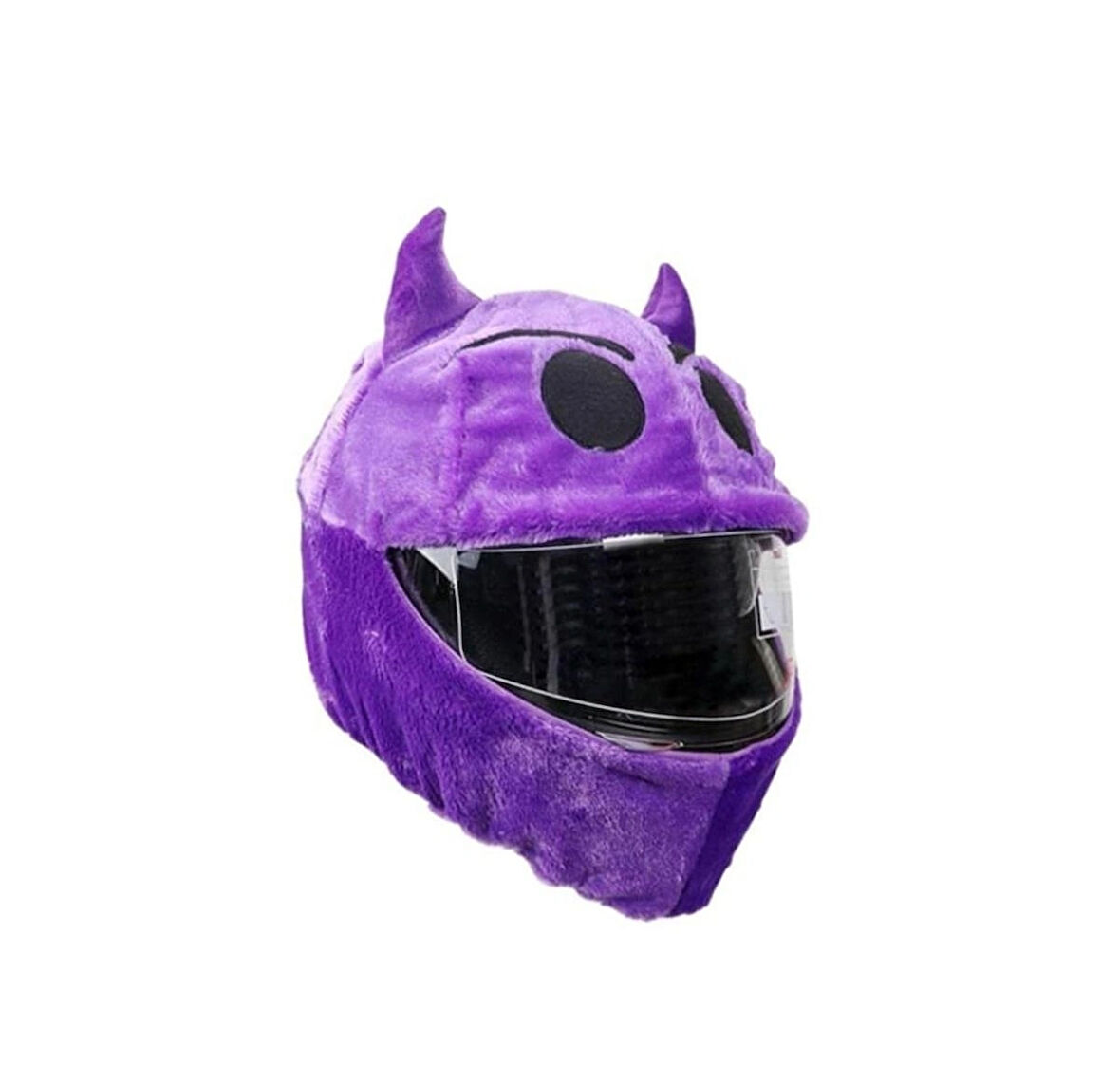 Şeytan emojili kask kılıfı aksesuarı