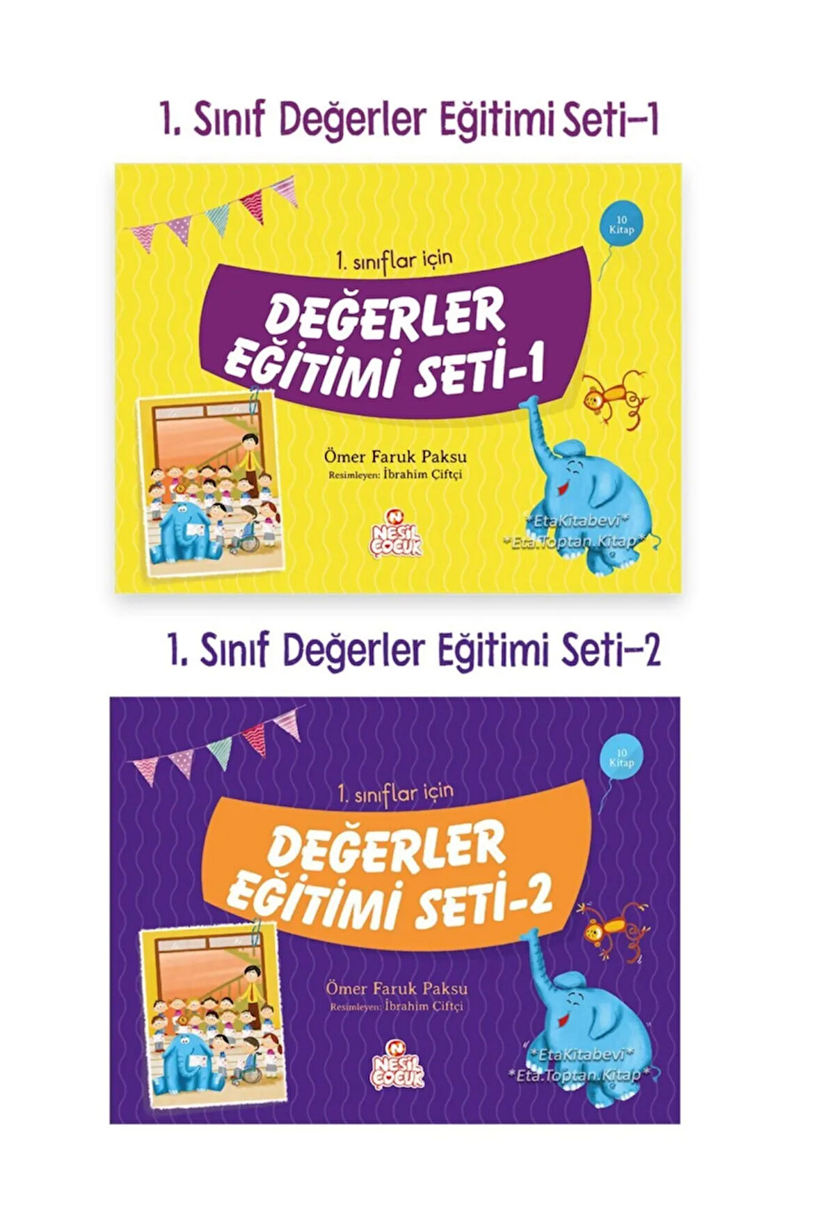 1. Sınıflar Için Değerler Eğitimi 1. Ve 2. Set (20 Kitap)