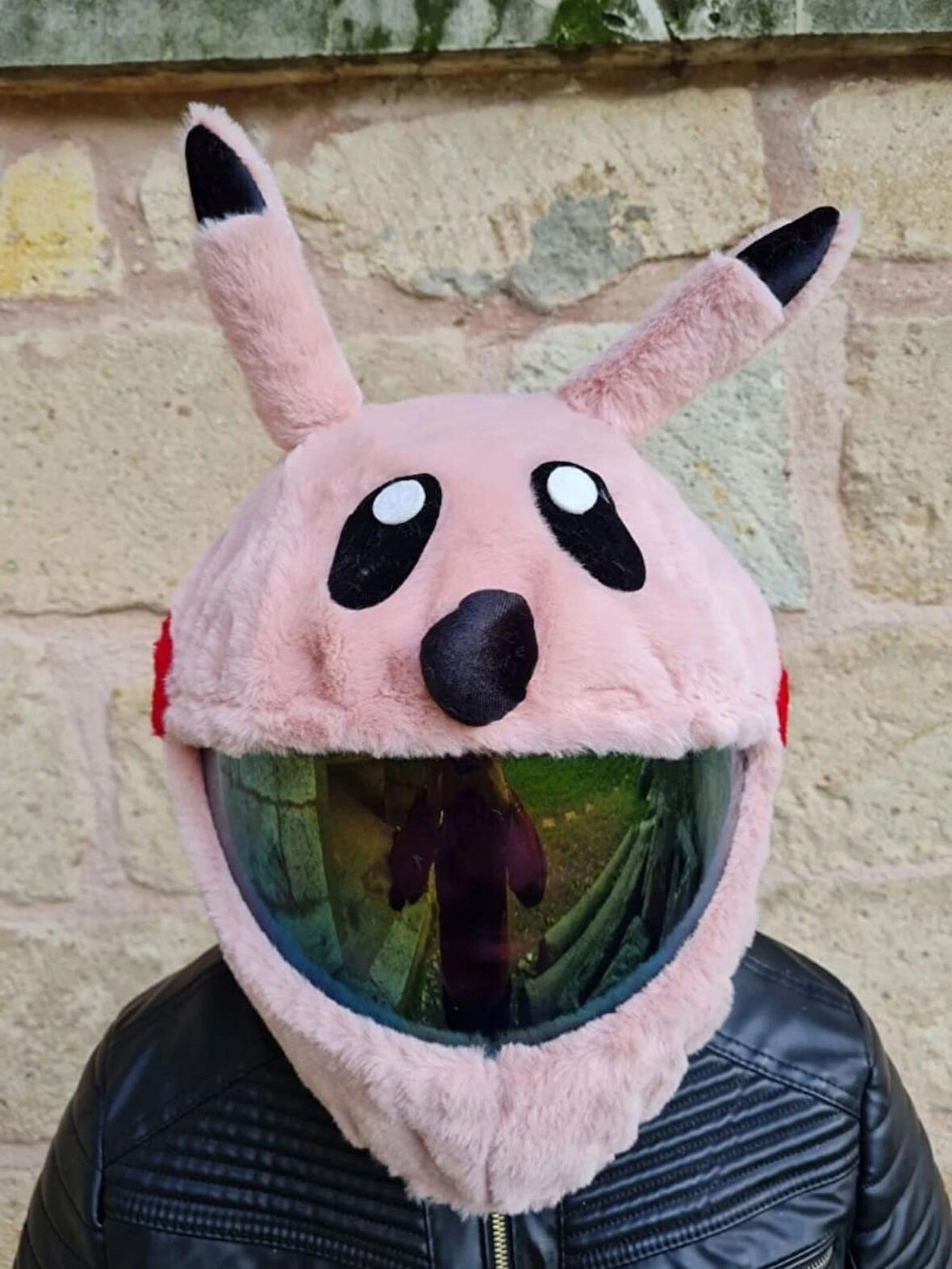 Pembe Peluş Kask Kılıfı