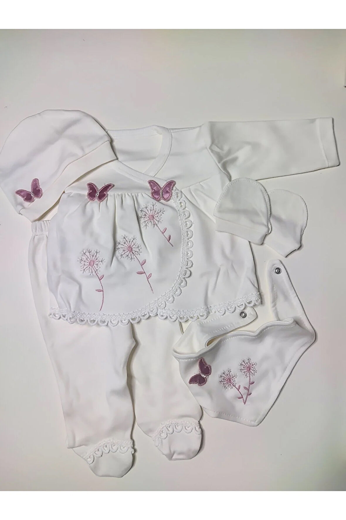 Kelebek nakışlı 5 li set