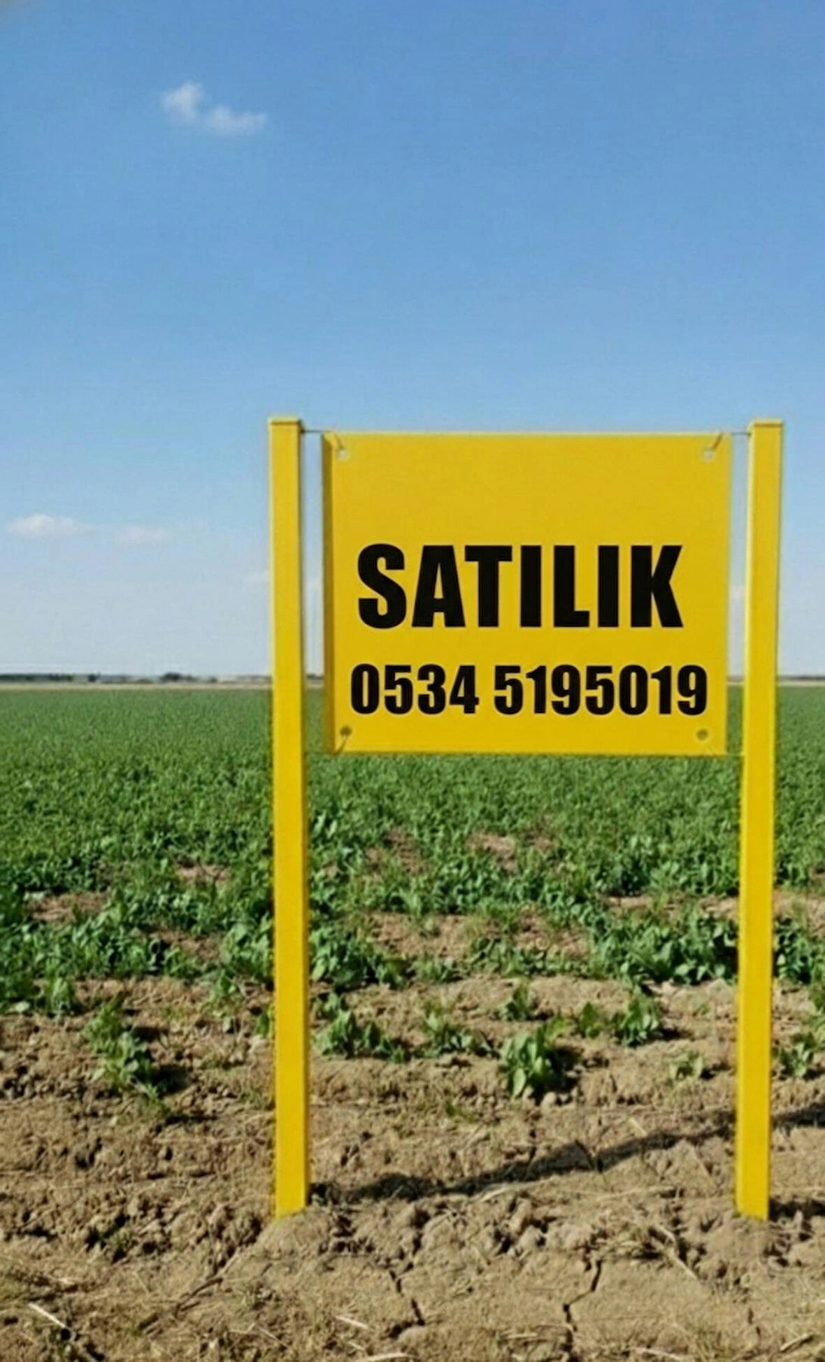 Metal reklam direği, demonte emlakcı Satılık tabelası, reklam yönlendirme metal tabela