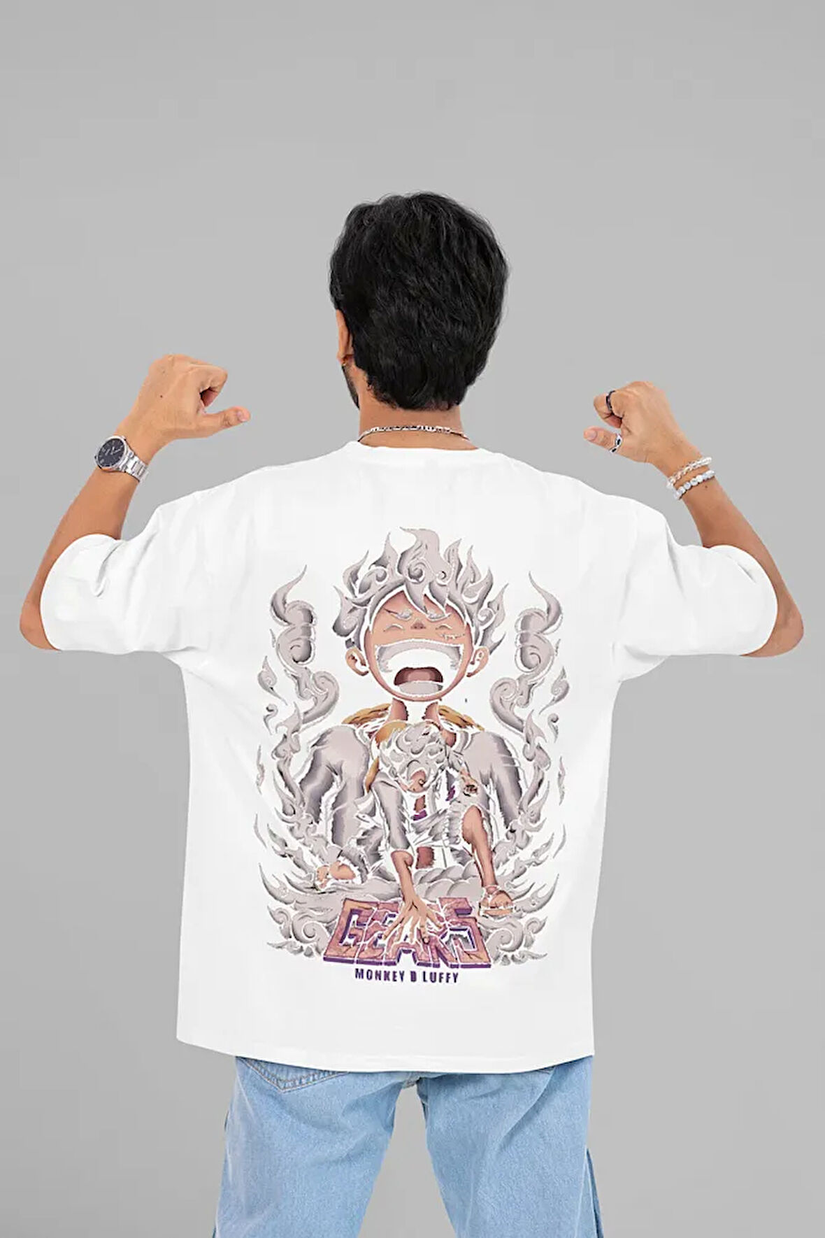 Monkey D. Luffy Gear 5 Baskılı Unisex Oversize Tasarım Anime Tişört