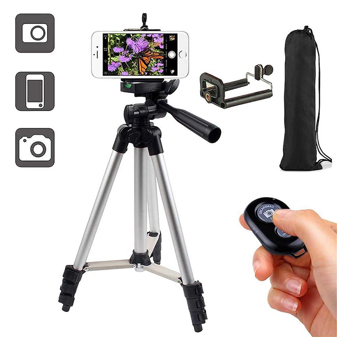 OEM Czp 135CM Bluetooth Kumandalı Smartphone Tripod