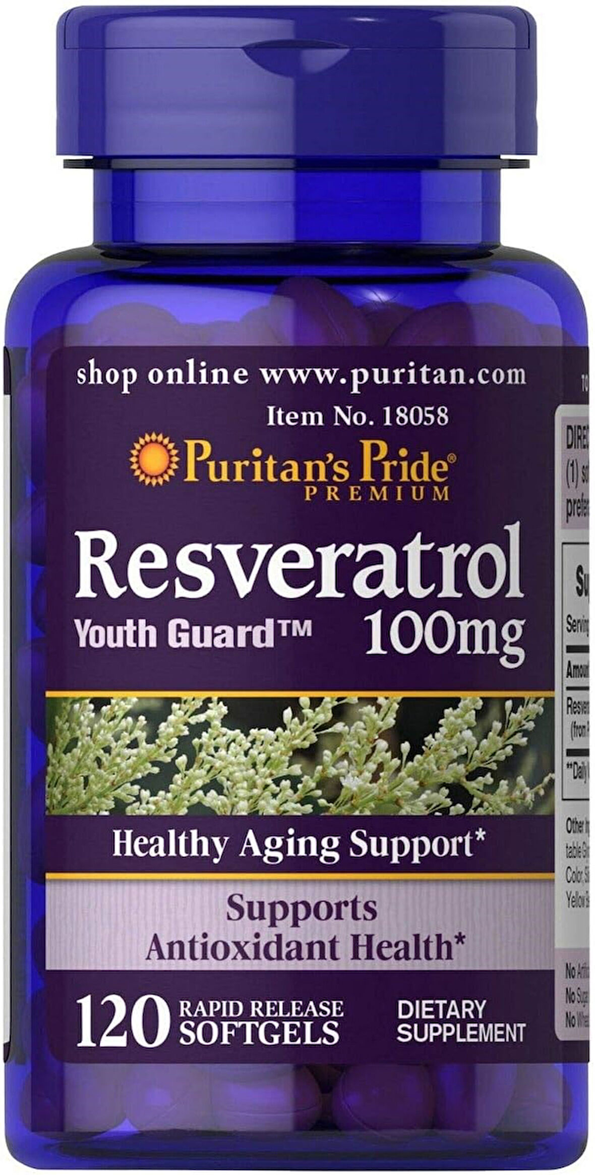 Puritan's Pride  Resveratrol 100 mg 120 Kapsül