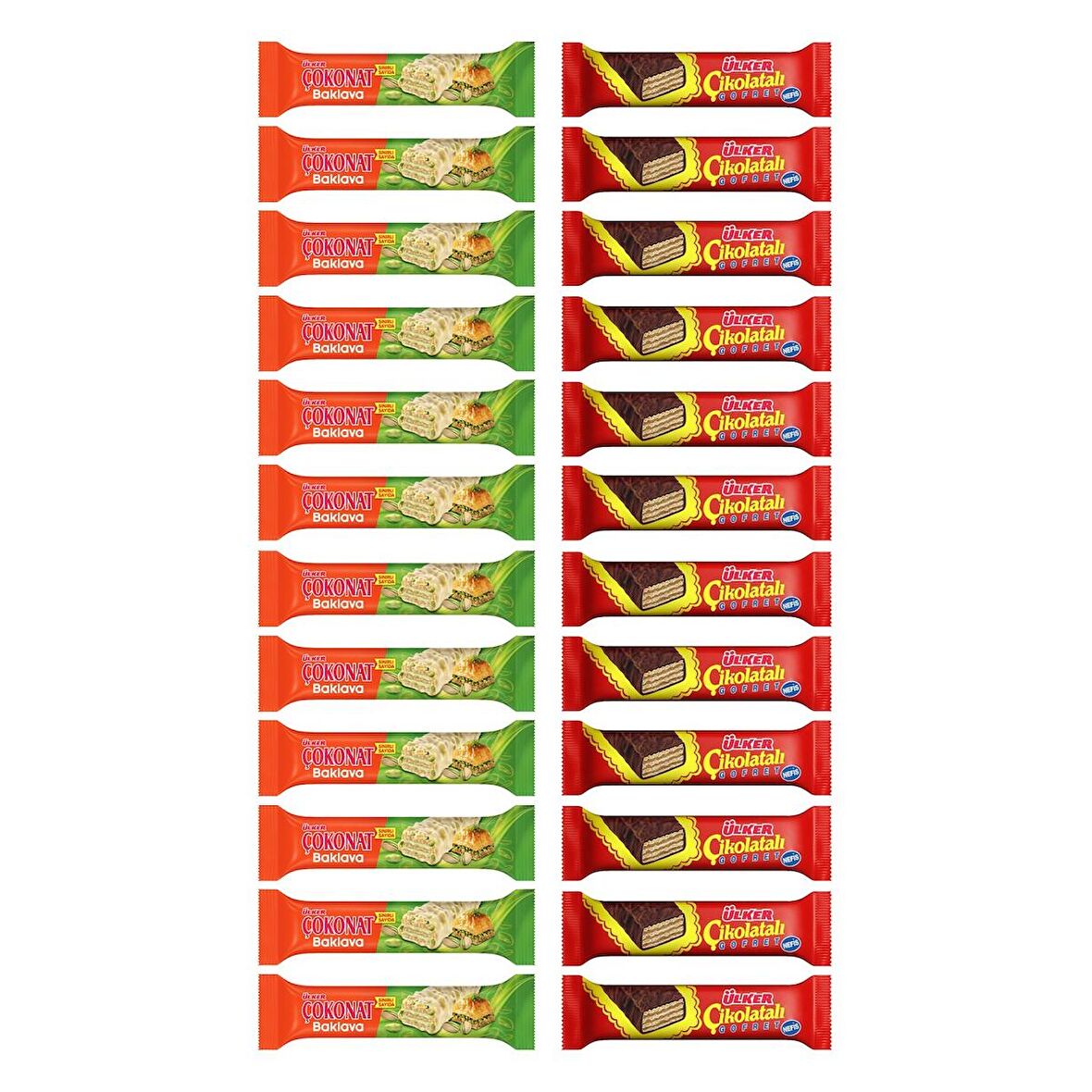 Ülker Çokonat Baklava 30 gr x 12 Ad + Çikolatalı Gofret 36 gr x 12 Ad