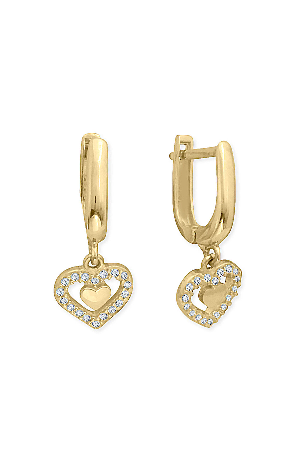 Kalpli Altın Minimal Günlük Kadın Küpe