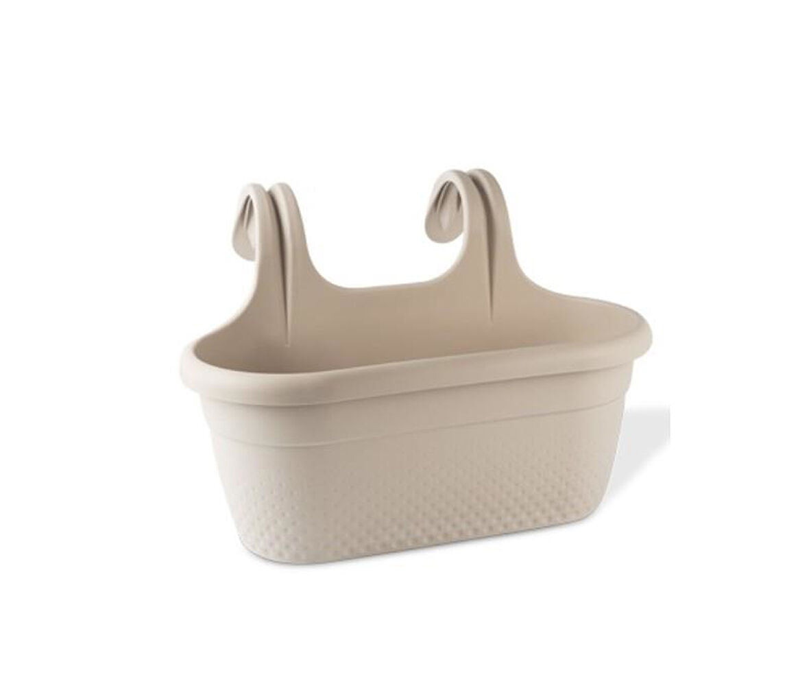 Omnipazar KRS-350 Dekoratif Plastik İnci Askılı Balkon Saksı 6.2 Litre