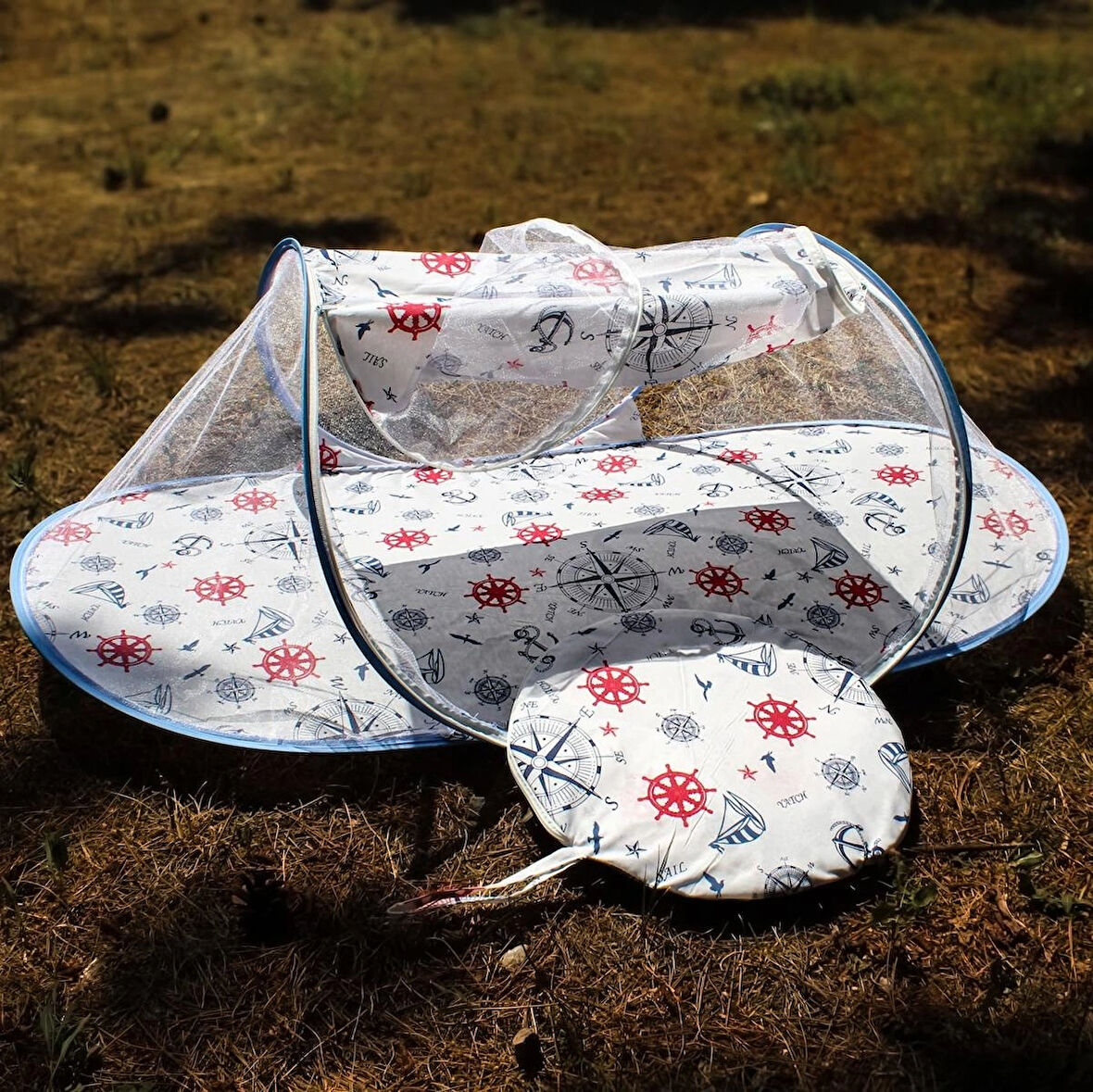 Bebek Tül Sineklik Haşere Koruyucu Katlanabilir Bebek Cibinlik Desenli Portatif Bebek Gölgelik Çadırı