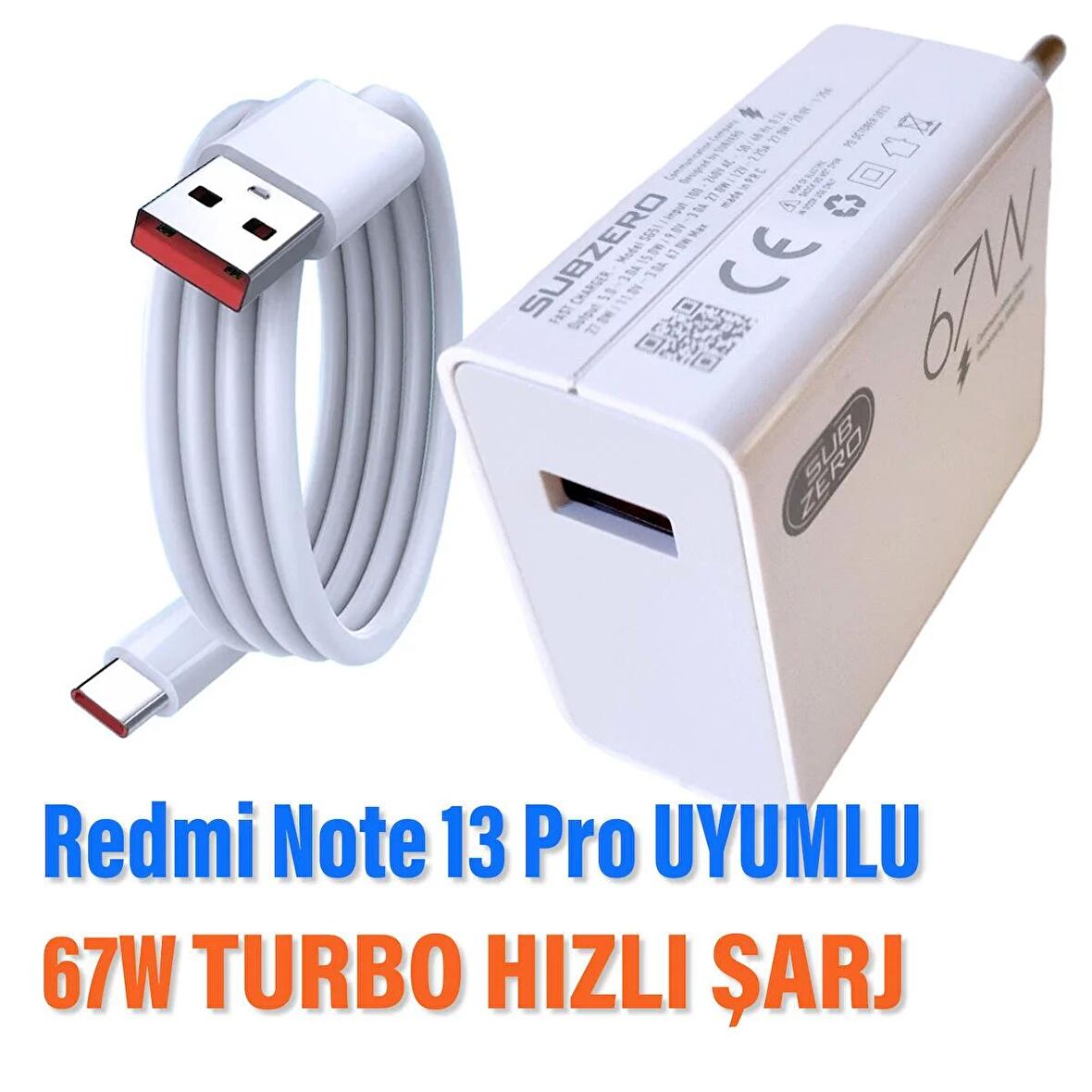 Redmi Note 13 Pro Uyumlu 67W Turbo Hızlı Şarj Aleti