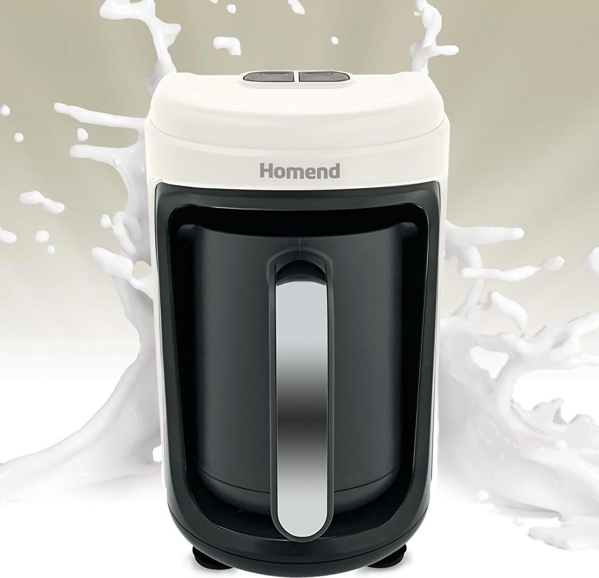 Homend Pottoman Milk in 1874H Sütlü Türk Kahve Makinesi Krem Metal