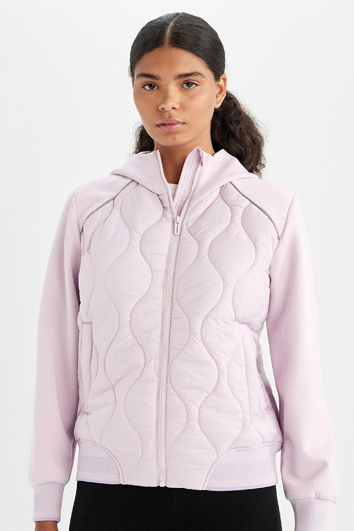 DeFactoFit Mont Rüzgar Geçirmez Kapüşonlu Kapitoneli Fermuarlı Çift Cepli C4956AX24WNPR497