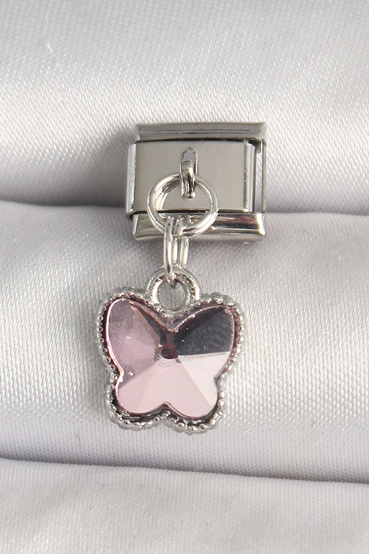 316L Çelik Gümüş Renk Kelebek Model Nomination Charm