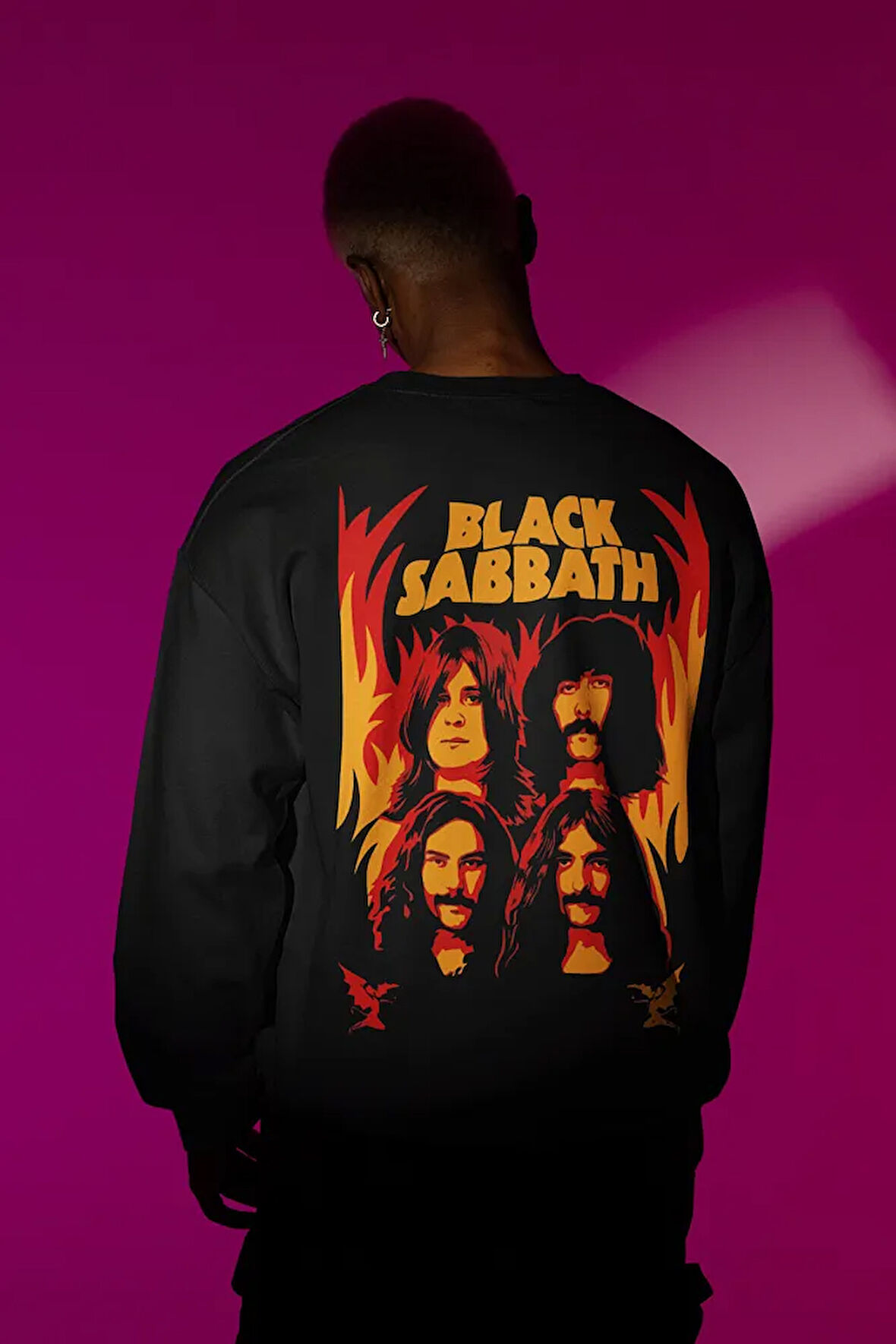 Black Sabbath Baskılı Unisex Oversize Sweatshirt