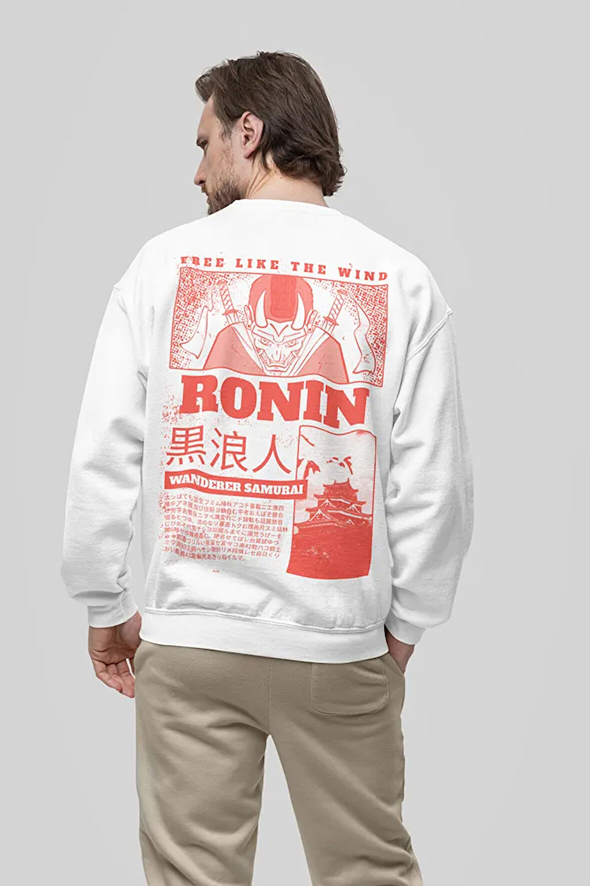 Ronin Samurai Baskılı Unisex Oversize Film Sweatshirt