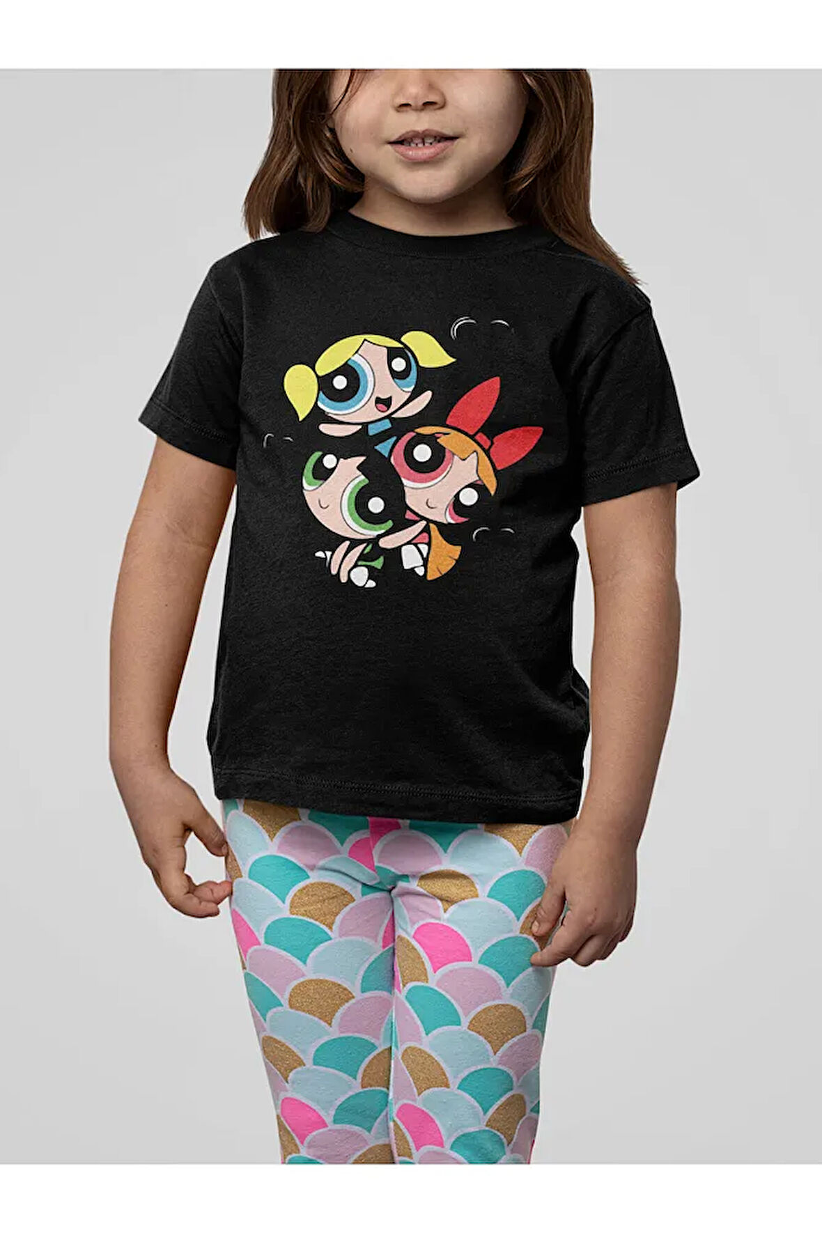 Power Puff Girls Baskılı Unisex Çizgi Film Çocuk Tişört (1-12 Yaş)