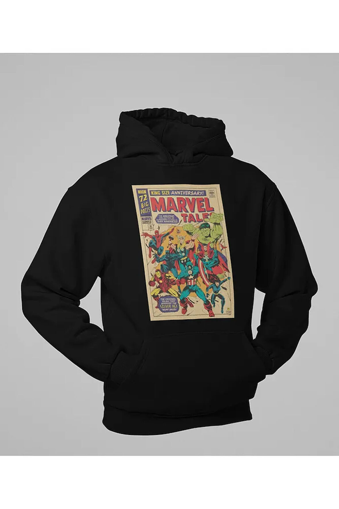 Avengers Kahramanlar Baskılı Unisex Oversize Marvel Tale Hoodie