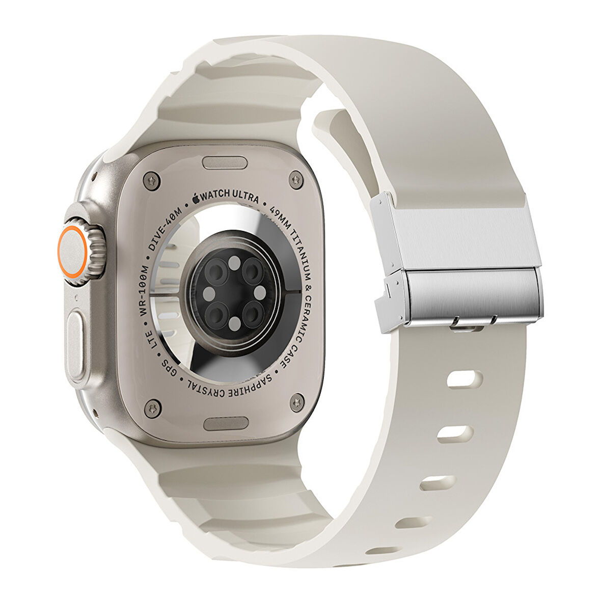 Apple Uyumlu Watch Seri 10-11 (46mm) Kordon 2/3/4/5/6/se/7/8/9 (44-45-49mm) KD-145 Metal Tokalı Silikon Kordon